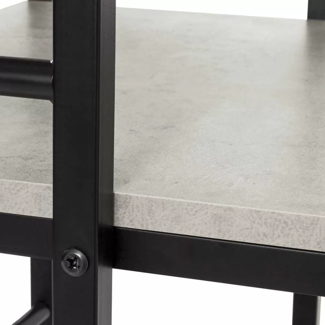 Schreibtisch mit Regal Beton Grau und Schwarz günstig online kaufen