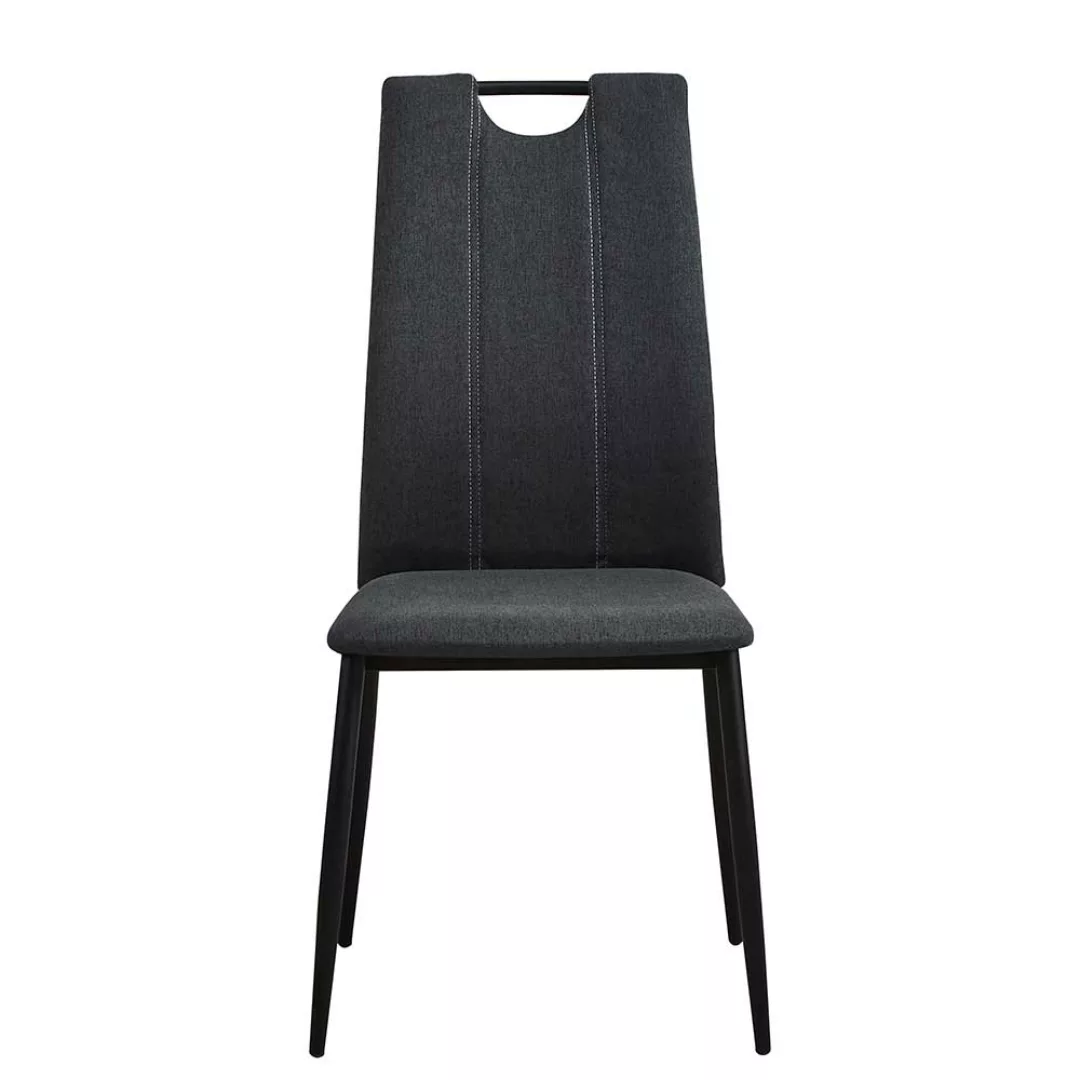 Esstischstuhl mit Griff in Dunkelgrau und Schwarz 47 cm Sitzhöhe (4er Set) günstig online kaufen
