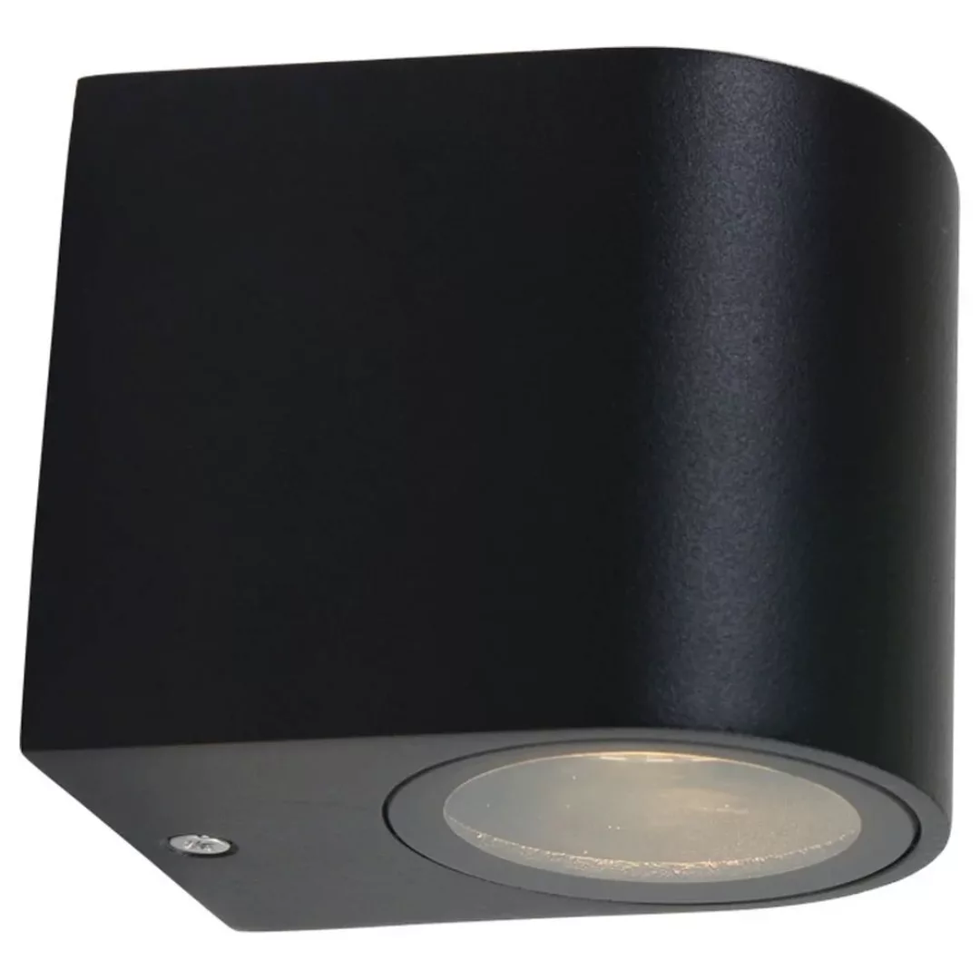 LED Außenwandleuchte in Schwarz und Transparent 4W 345lm GU10 IP44 rund günstig online kaufen
