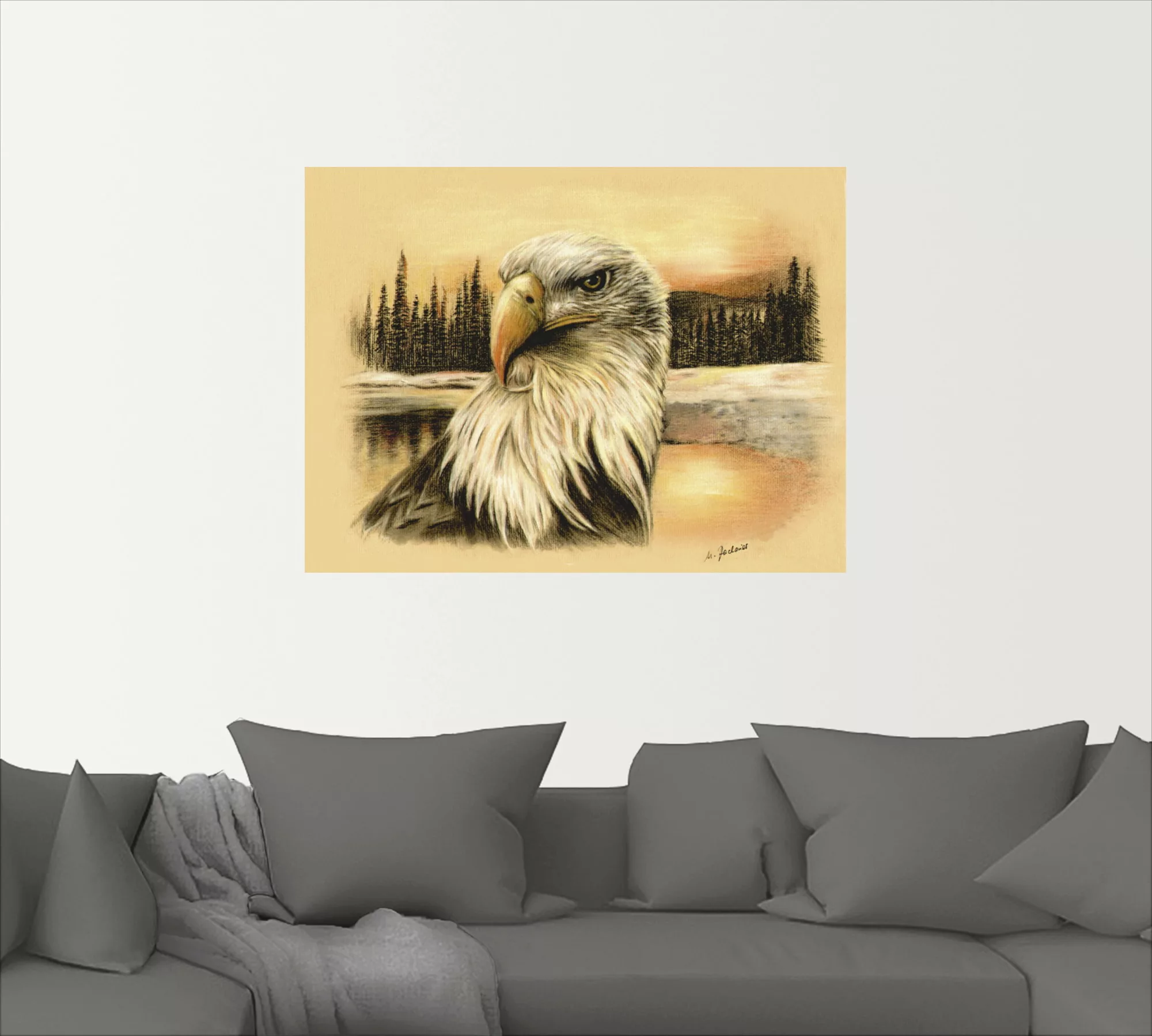 Artland Wandbild »Weißkopfseeadler handgemalt«, Vögel, (1 St.), als Alubild günstig online kaufen