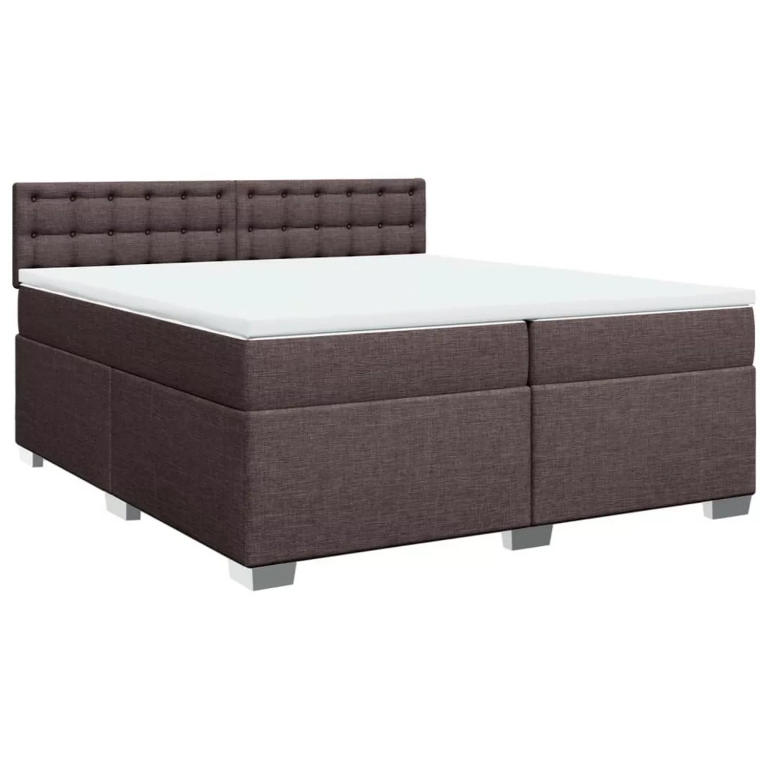 vidaXL Boxspringbett, Boxspringbett mit Matratze Dunkelbraun 200x200 cm Sto günstig online kaufen