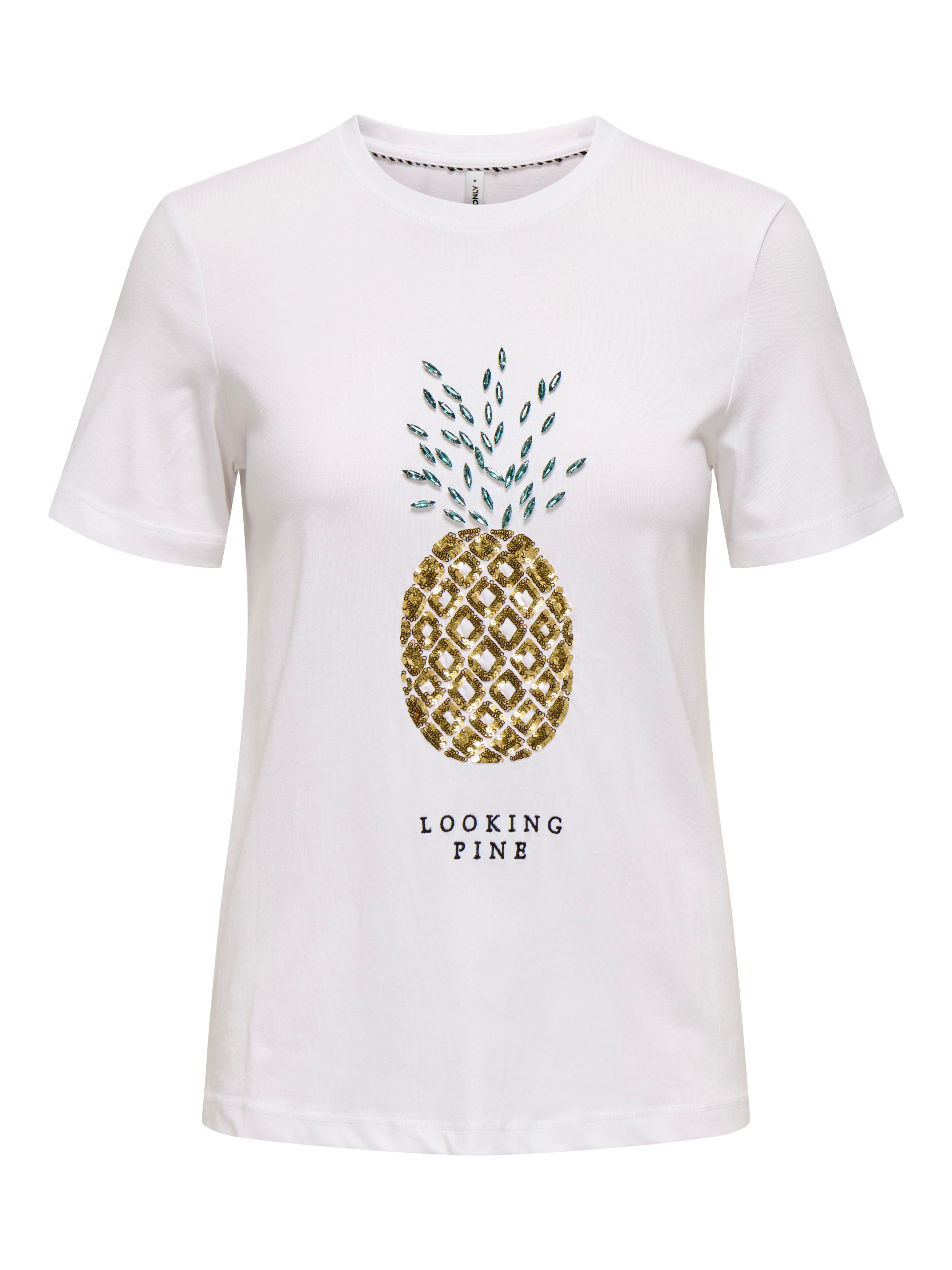 ONLY Kurzarmshirt "ONLKITA LIFE REG S/S PINEAPPLE TOP JRS" günstig online kaufen