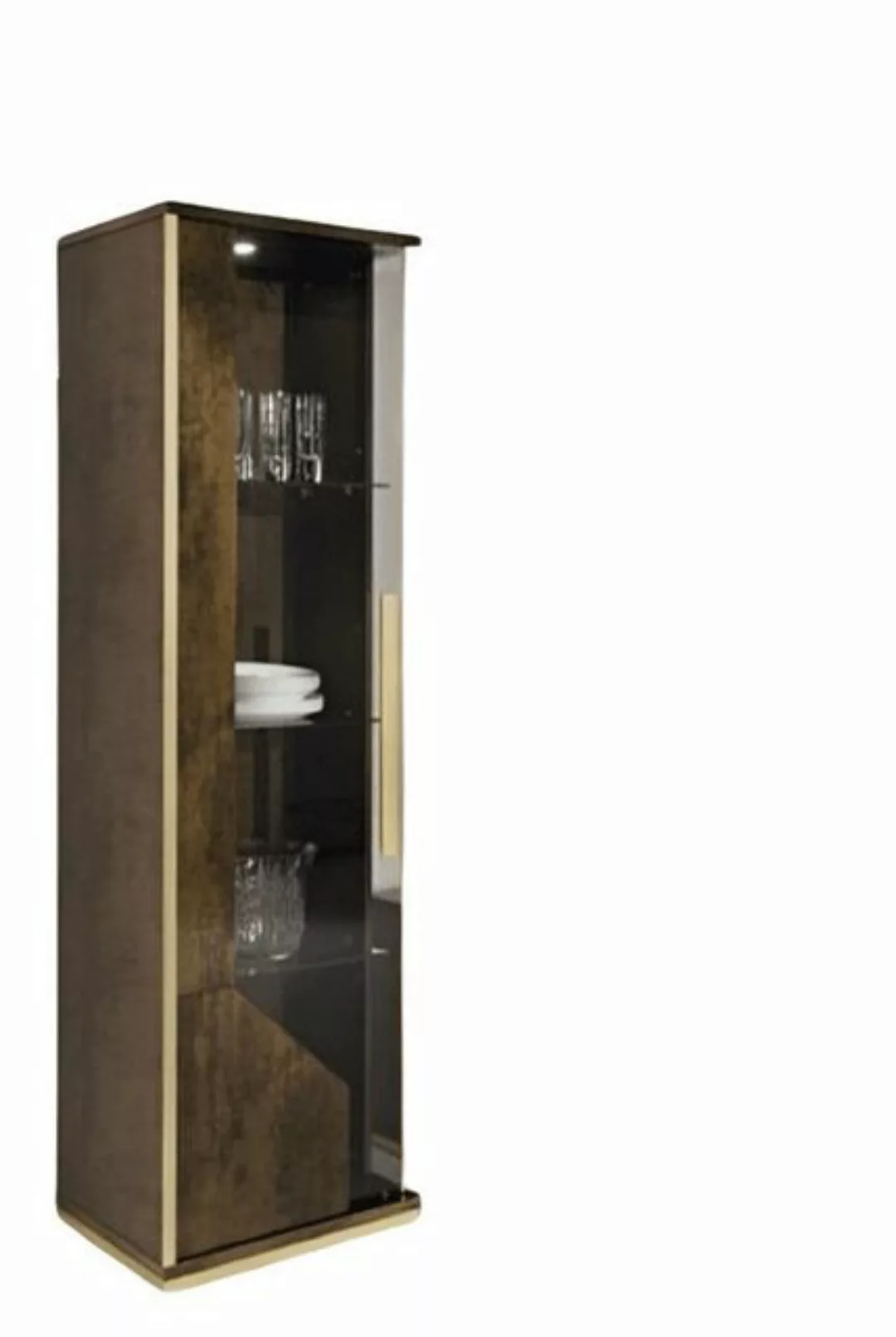 Xlmoebel Glasvitrine Braun Vitrine 1 Tür Schrank Wohnzimmer Design Glas Ita günstig online kaufen