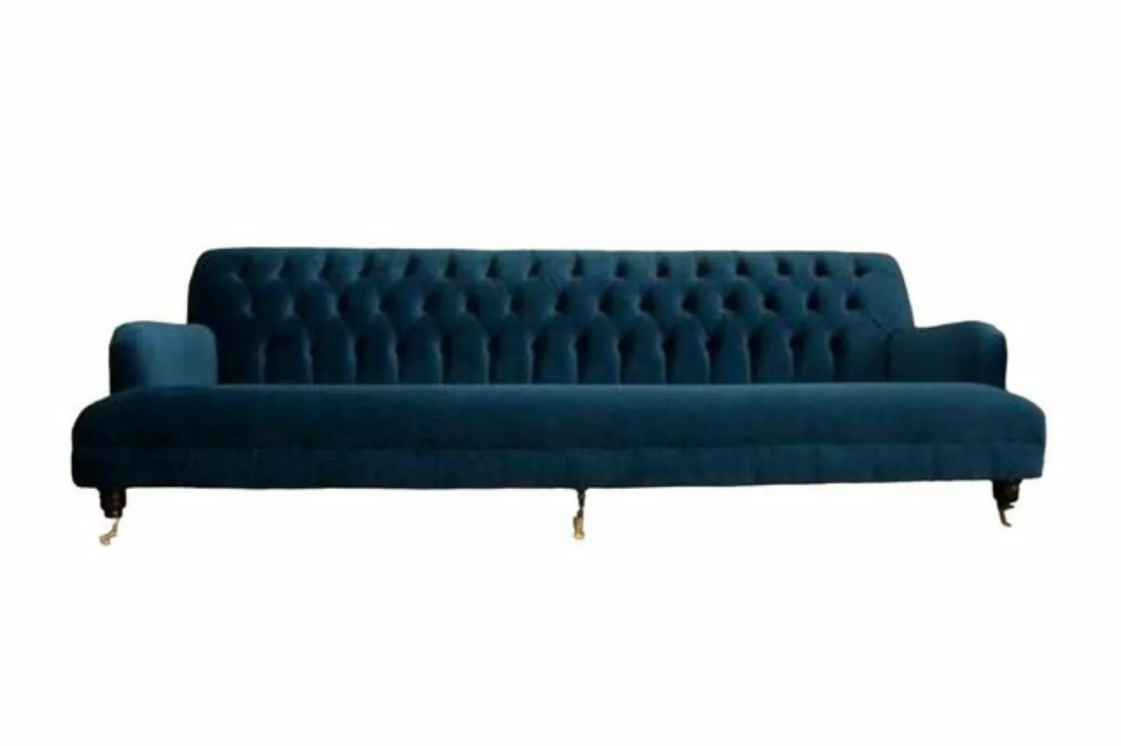 JVmoebel Chesterfield-Sofa Blaue Chesterfield Couch Textil 4 Sitzer XXL Big günstig online kaufen