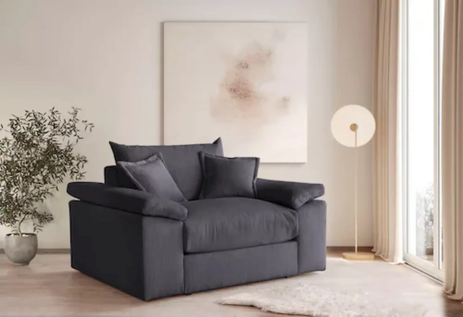 Home affaire XXL-Sessel "Soft&Cosy", in Cord, inklusive Kissen günstig online kaufen