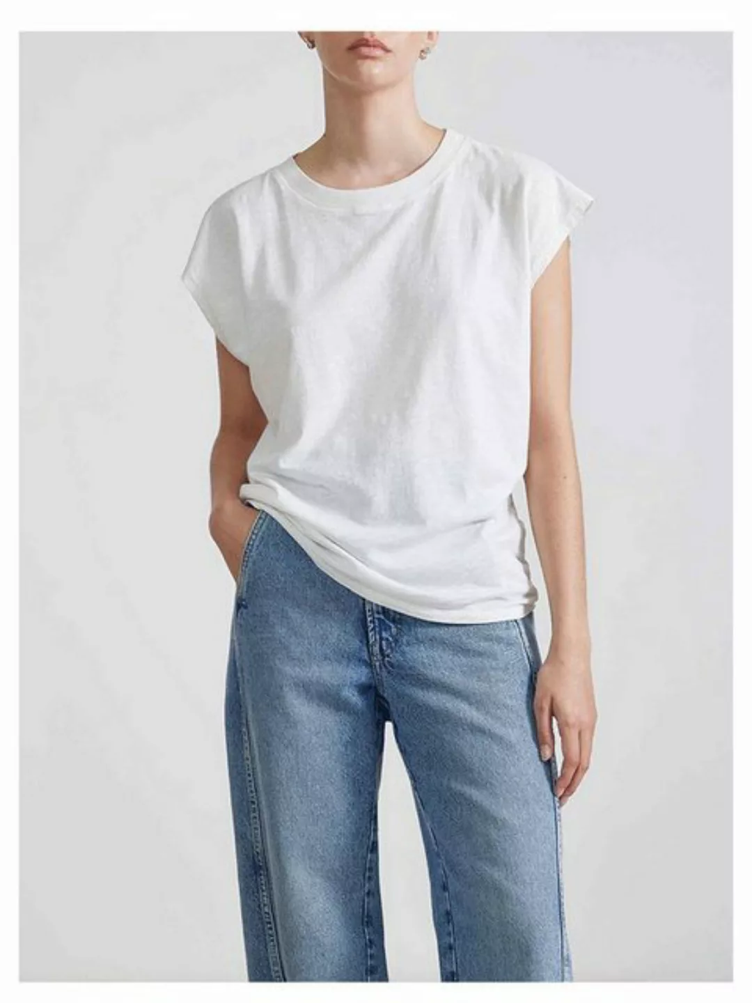 RUZU UG Blusentop Shirtbluse Damen-T-Shirt Ärmeln Rundhalsausschnitt günstig online kaufen