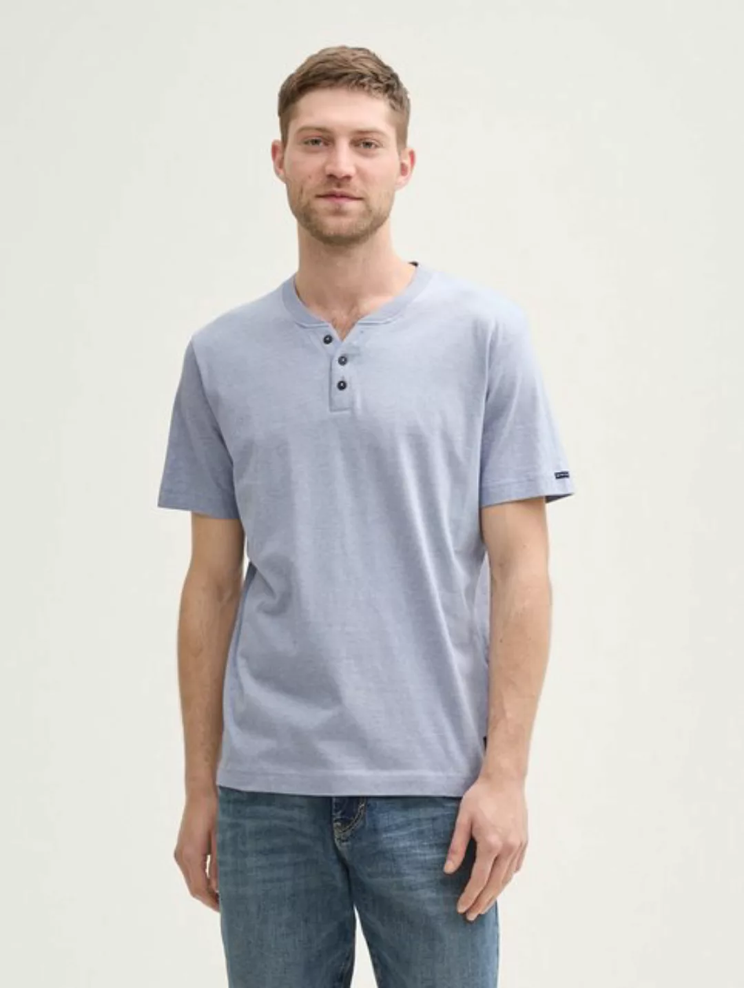 TOM TAILOR T-Shirt Henley T-Shirt aus Baumwolle günstig online kaufen