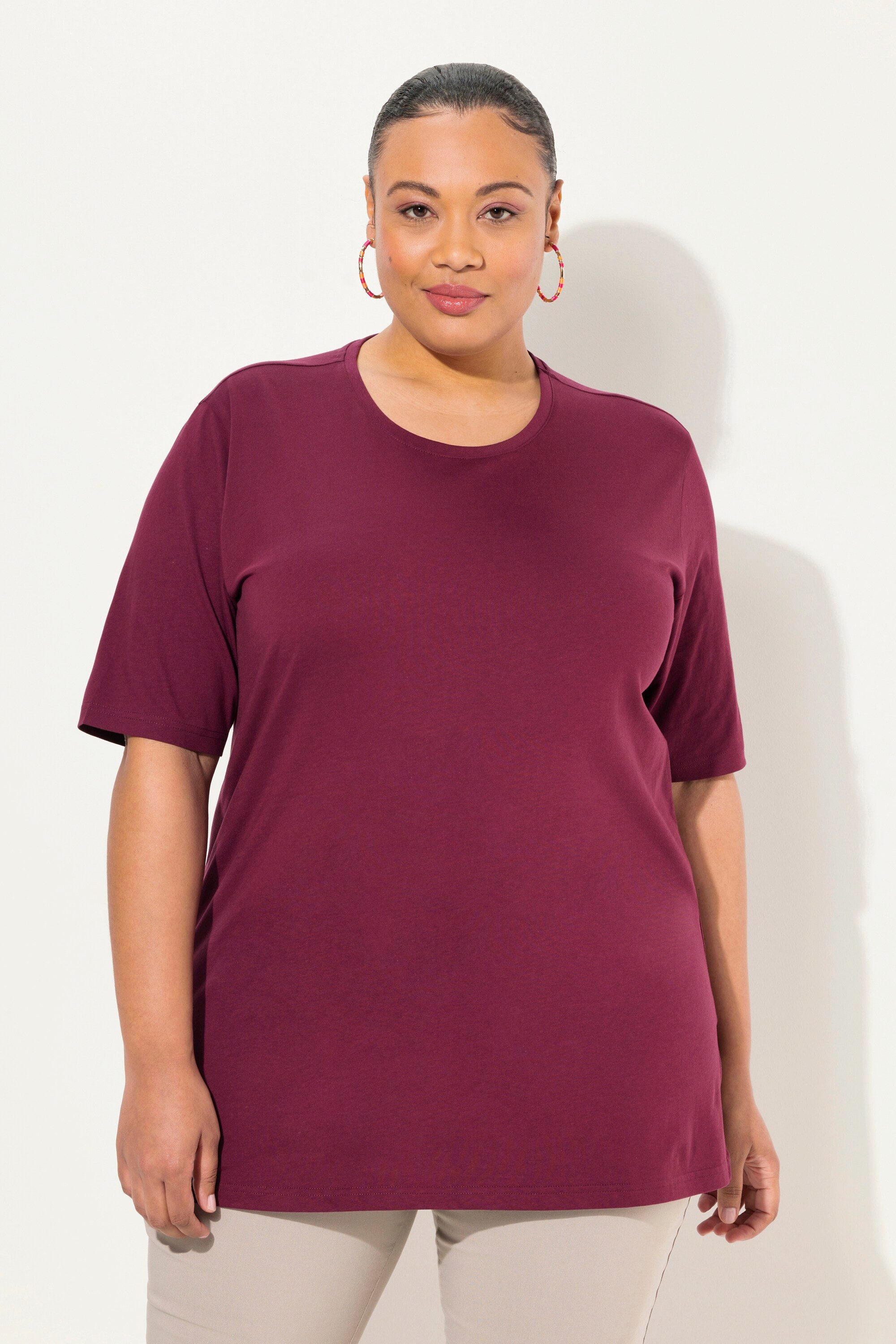 Ulla Popken T-Shirt T-Shirt Rundhalsausschnitt Relaxed günstig online kaufen