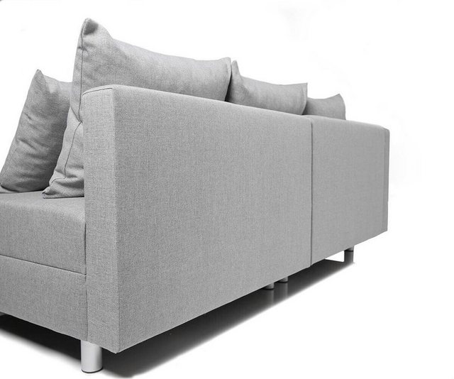 DELIFE Ecksofa Clovis, Grau Flachgewebe Ottomane Links modular günstig online kaufen