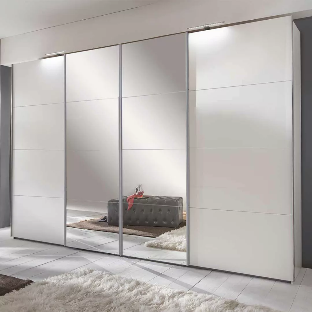 Kleiderschrank Schiebetüren Weiß mit Spiegeltüren 65 cm tief günstig online kaufen