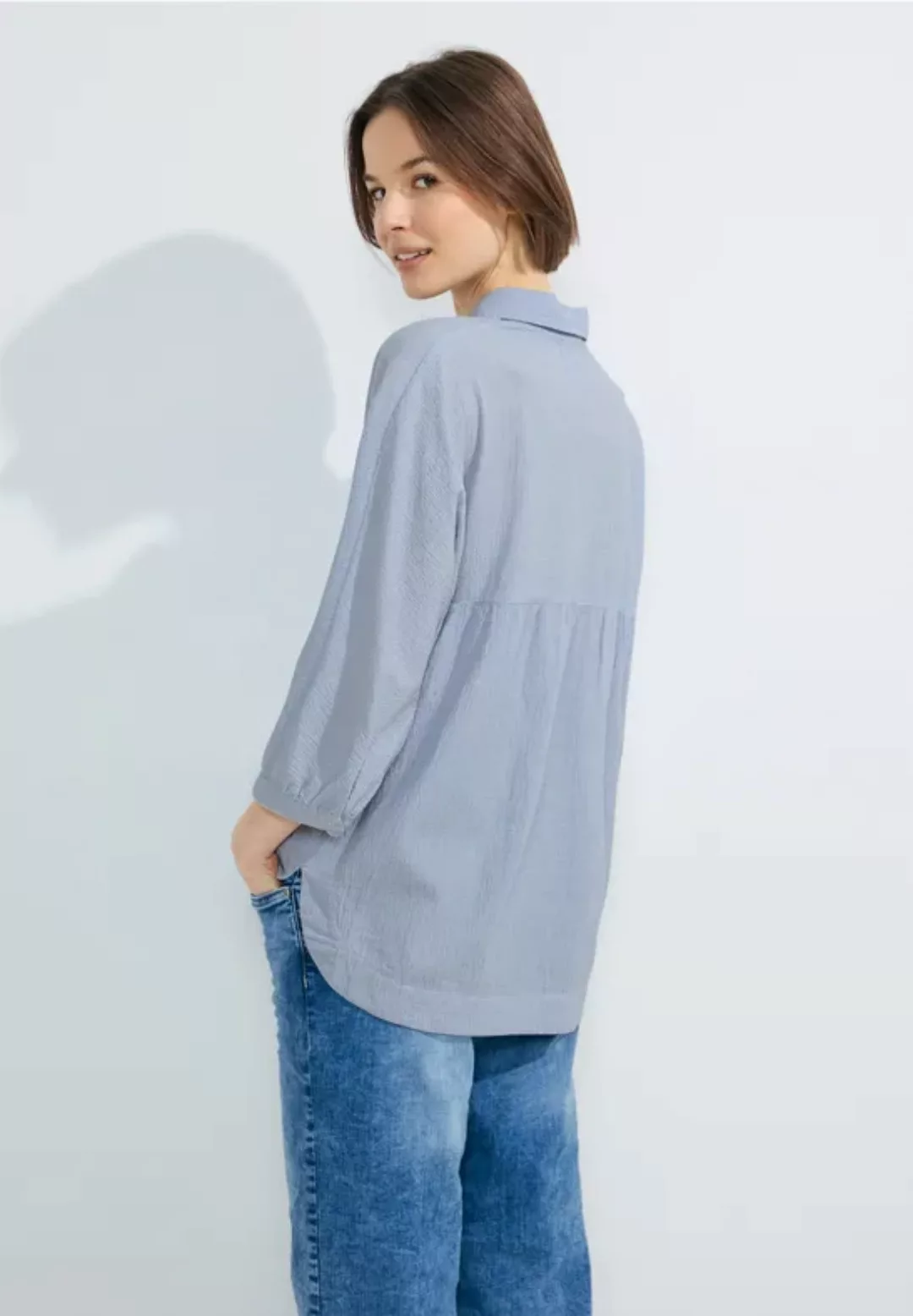 3/4 Seersucker Bluse günstig online kaufen