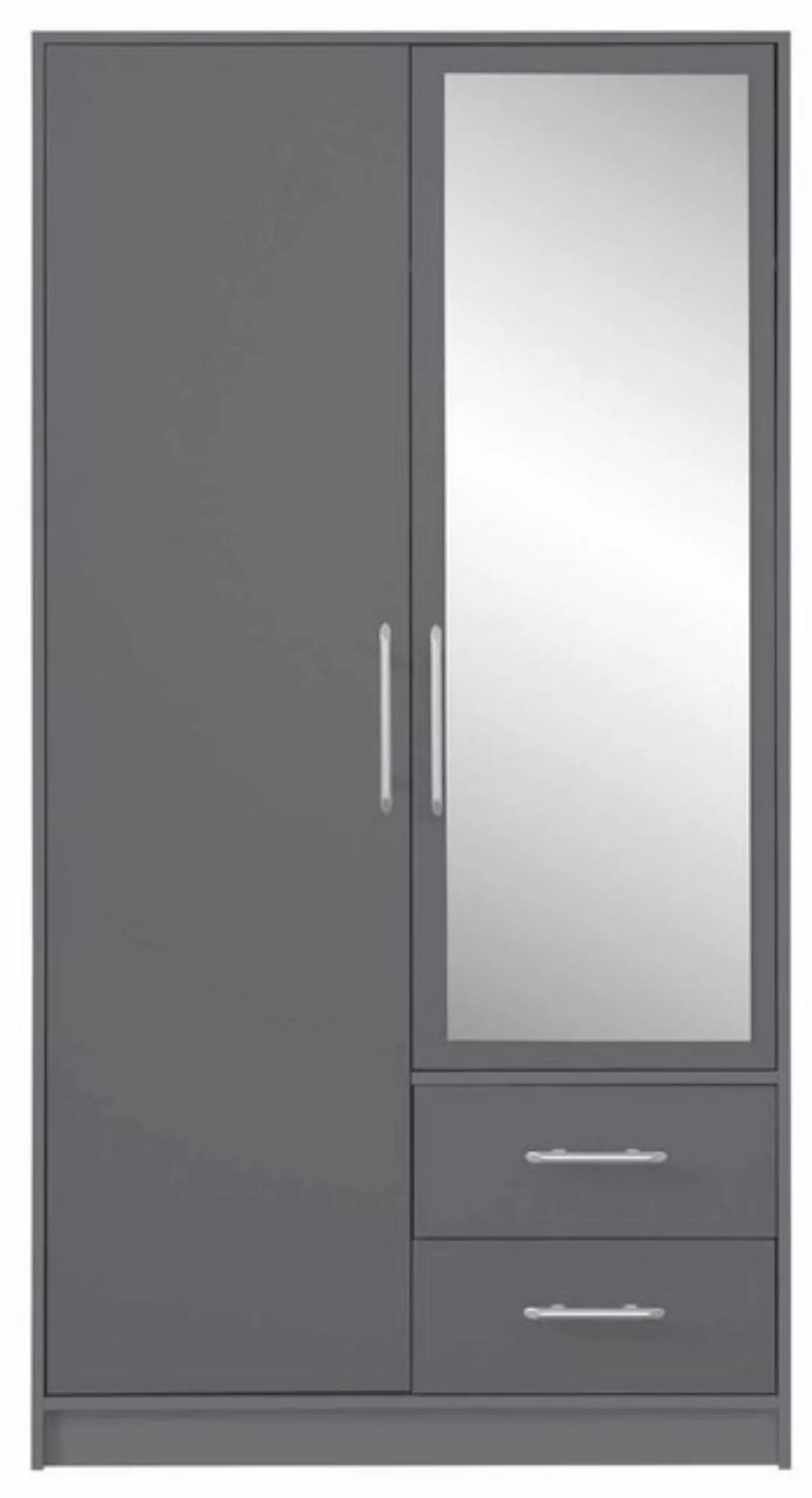 Feldmann-Wohnen Kleiderschrank Smart (1-St) 100x56x190cm anthrazit 2-türig günstig online kaufen