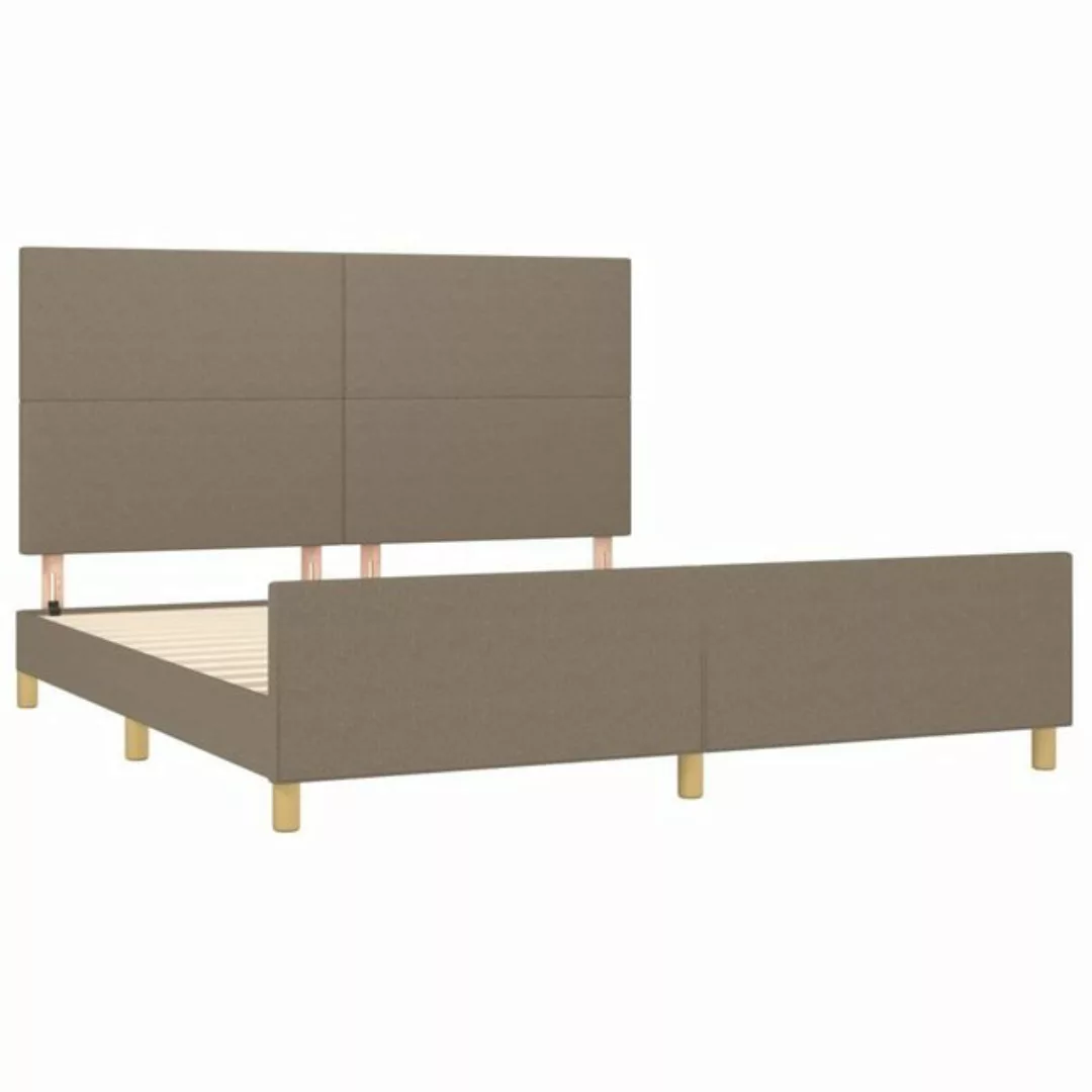 vidaXL Bettgestell Bettrahmen mit Kopfteil Taupe 180x200 cm Stoff Bett Bett günstig online kaufen