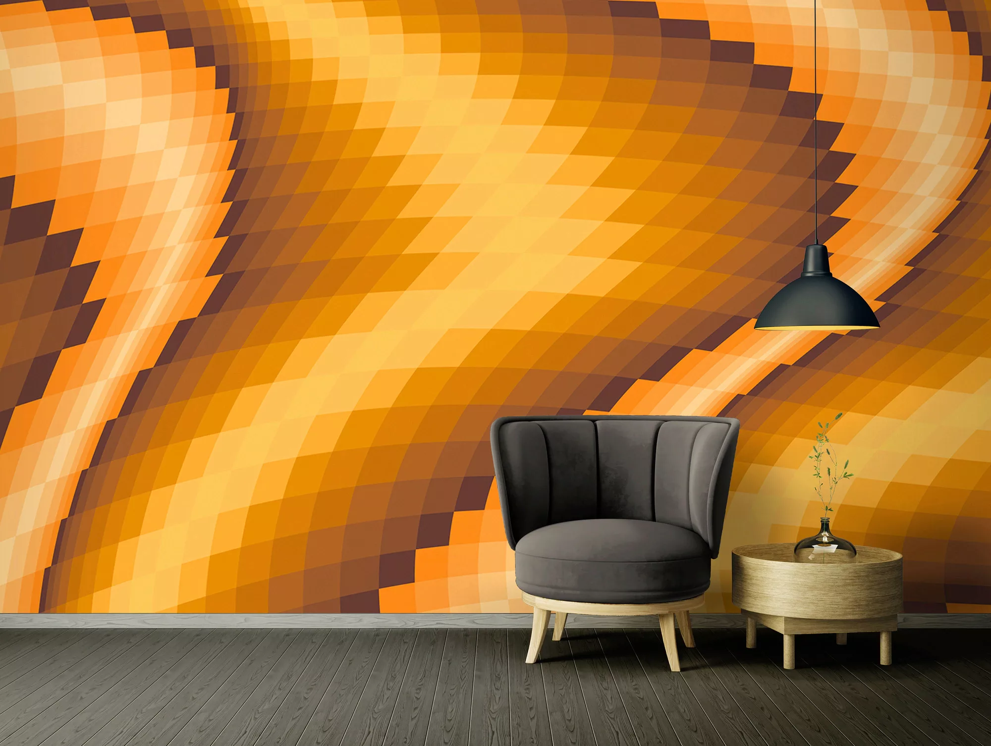 Fototapete  3D Abstrakt Modern Gelb Orange 6,00m x 2,50m FSC® günstig online kaufen