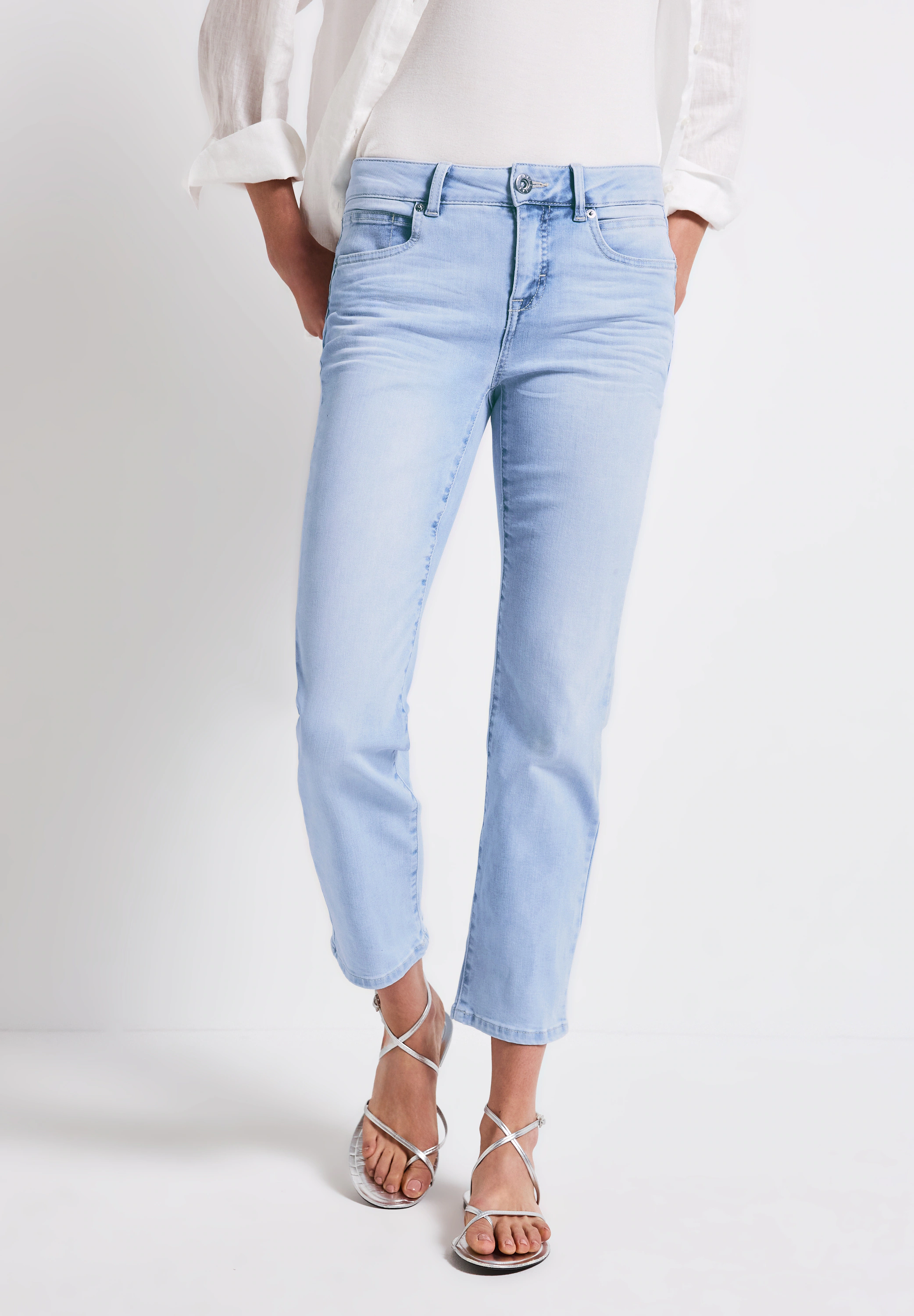 STREET ONE Slim-fit-Jeans "Tilly", bleached, Slim Fit und mit Stretch günstig online kaufen