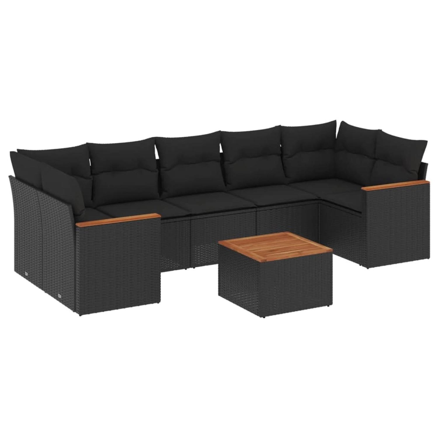 vidaXL 8-tlg Garten-Sofagarnitur mit Kissen Schwarz Poly Rattan Modell 98 günstig online kaufen