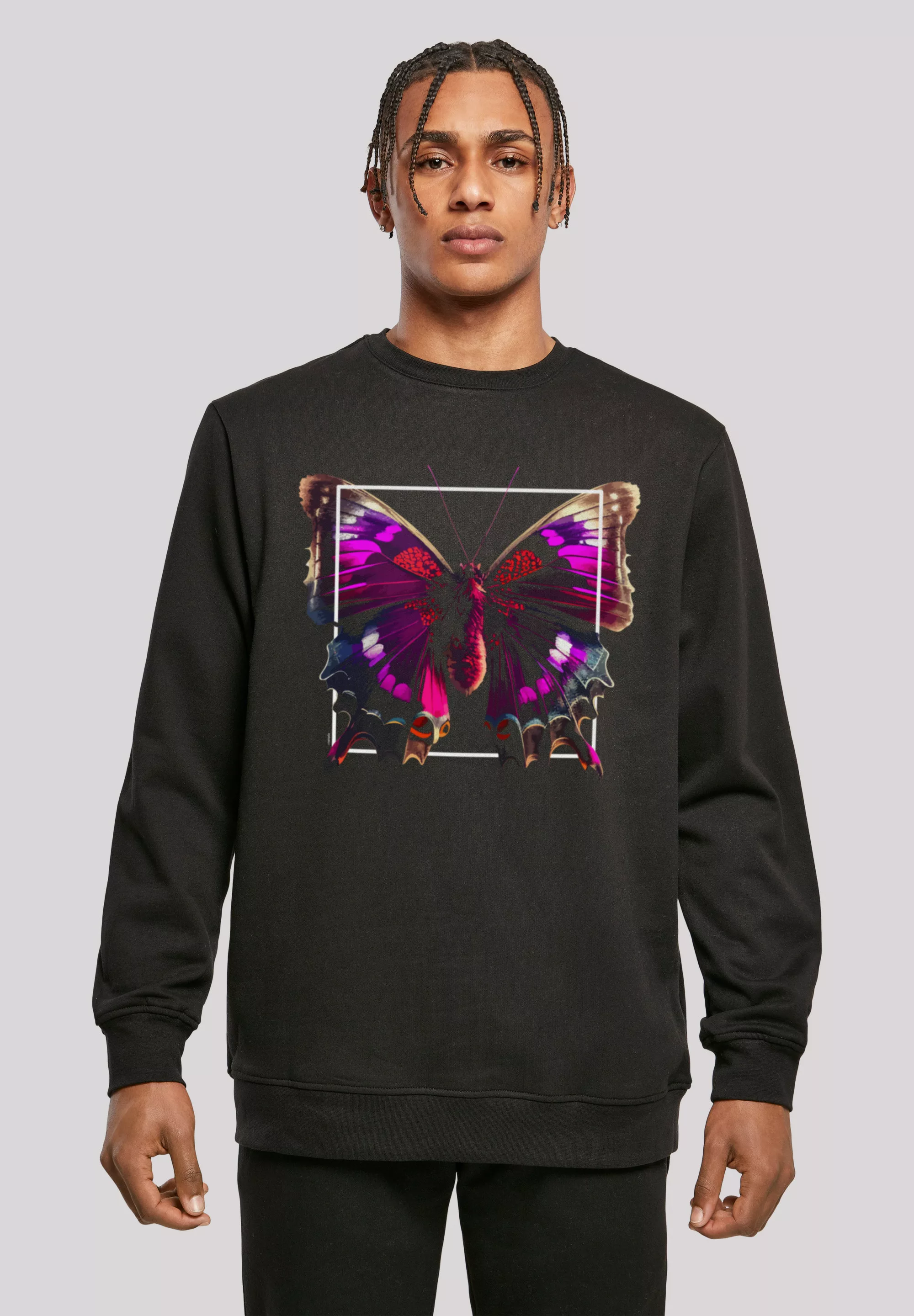 F4NT4STIC Kapuzenpullover "Pink Schmetterling CREWNECK", Print günstig online kaufen