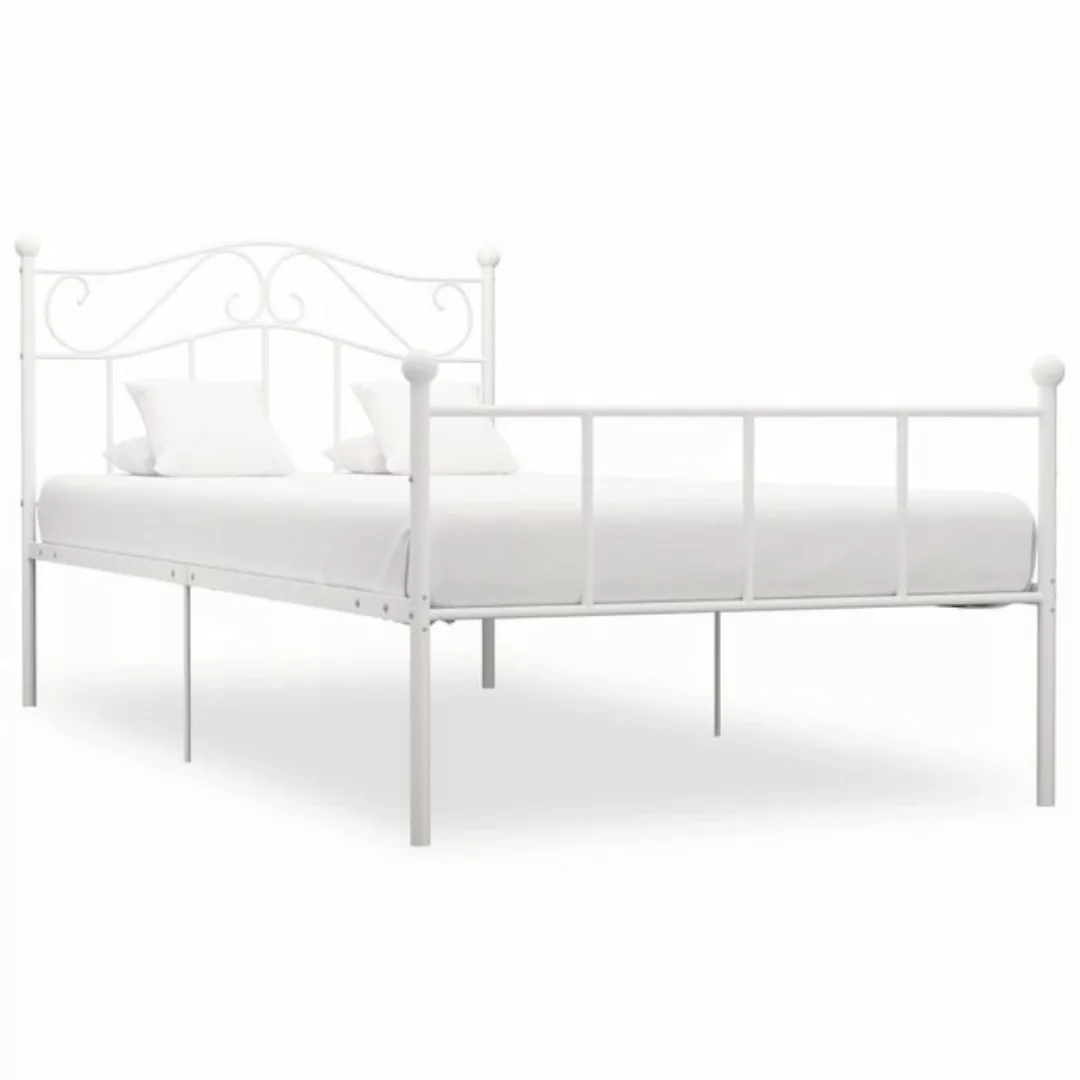 furnicato Bett Bettgestell Weiß Metall 90×200 cm günstig online kaufen