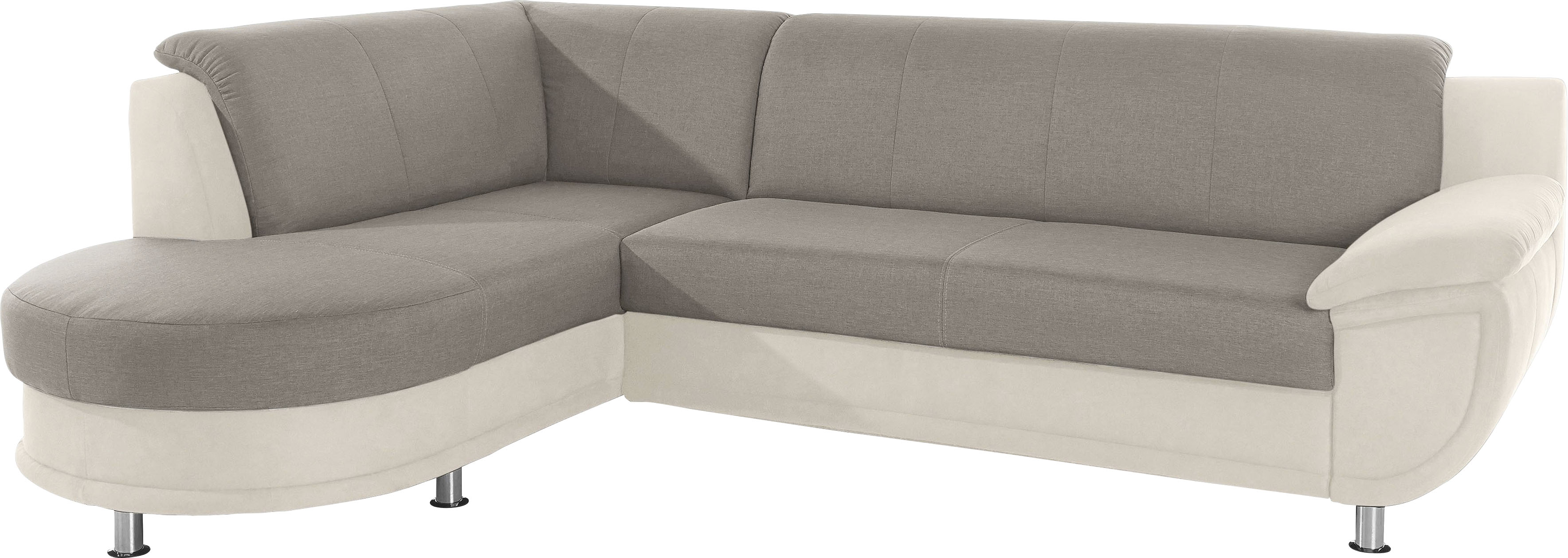 TRENDMANUFAKTUR Ecksofa "Rondo 3, zeitlos und bequem, Materialmix, breite A günstig online kaufen