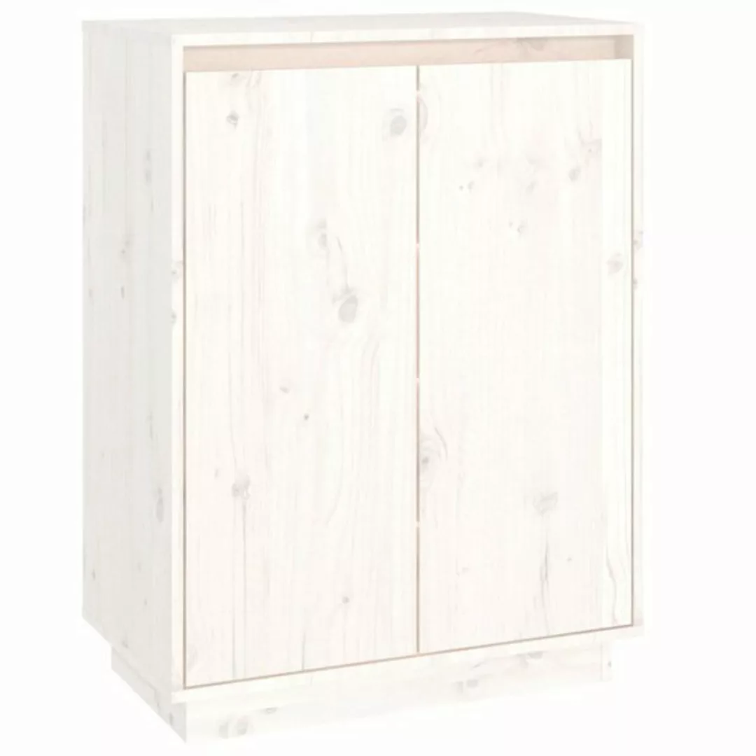 furnicato Schuhschrank Weiß 60x35x80 cm Massivholz Kiefer günstig online kaufen