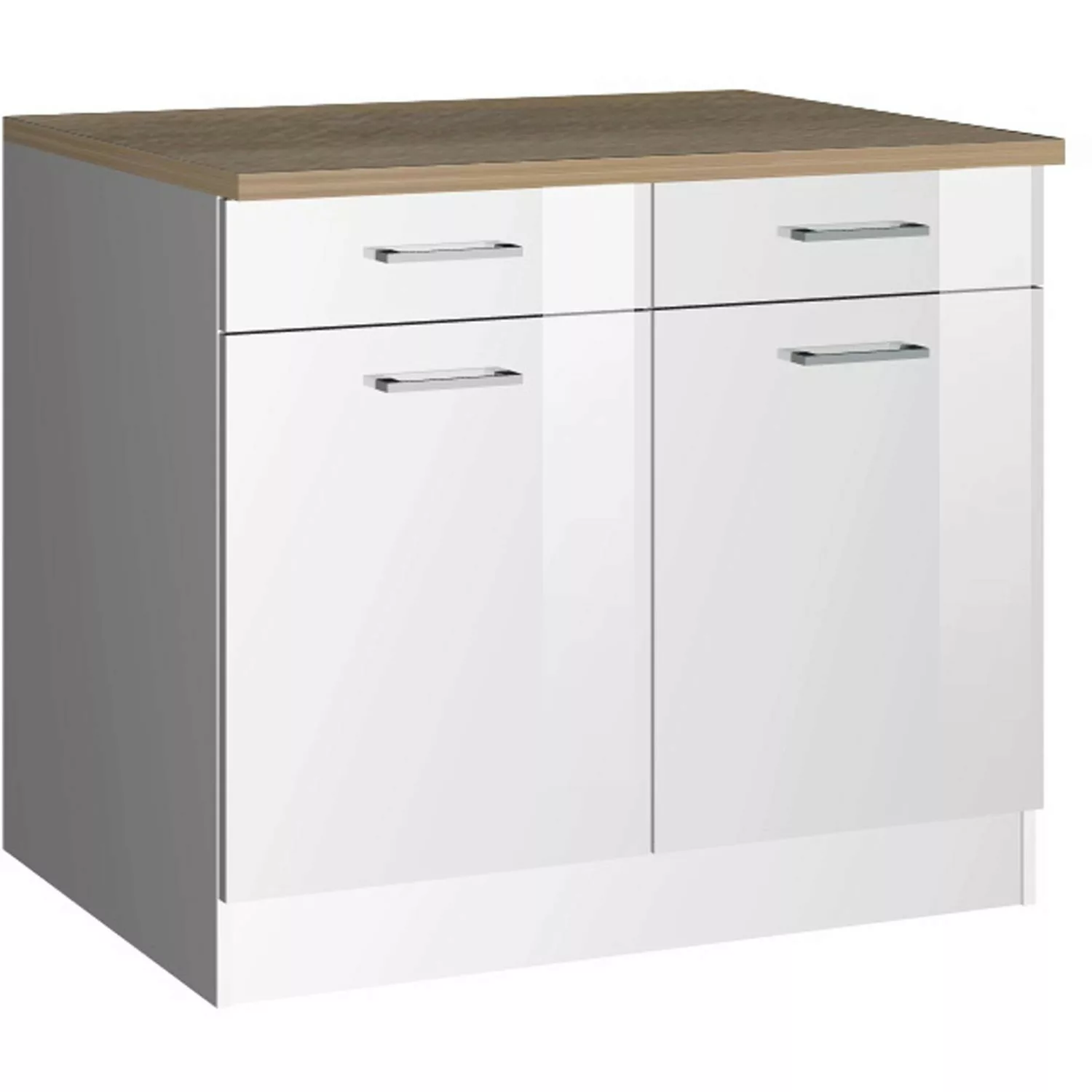 Held Möbel Küchenunterschrank Mailand 100 cm Hochglanz Weiß/Weiß günstig online kaufen