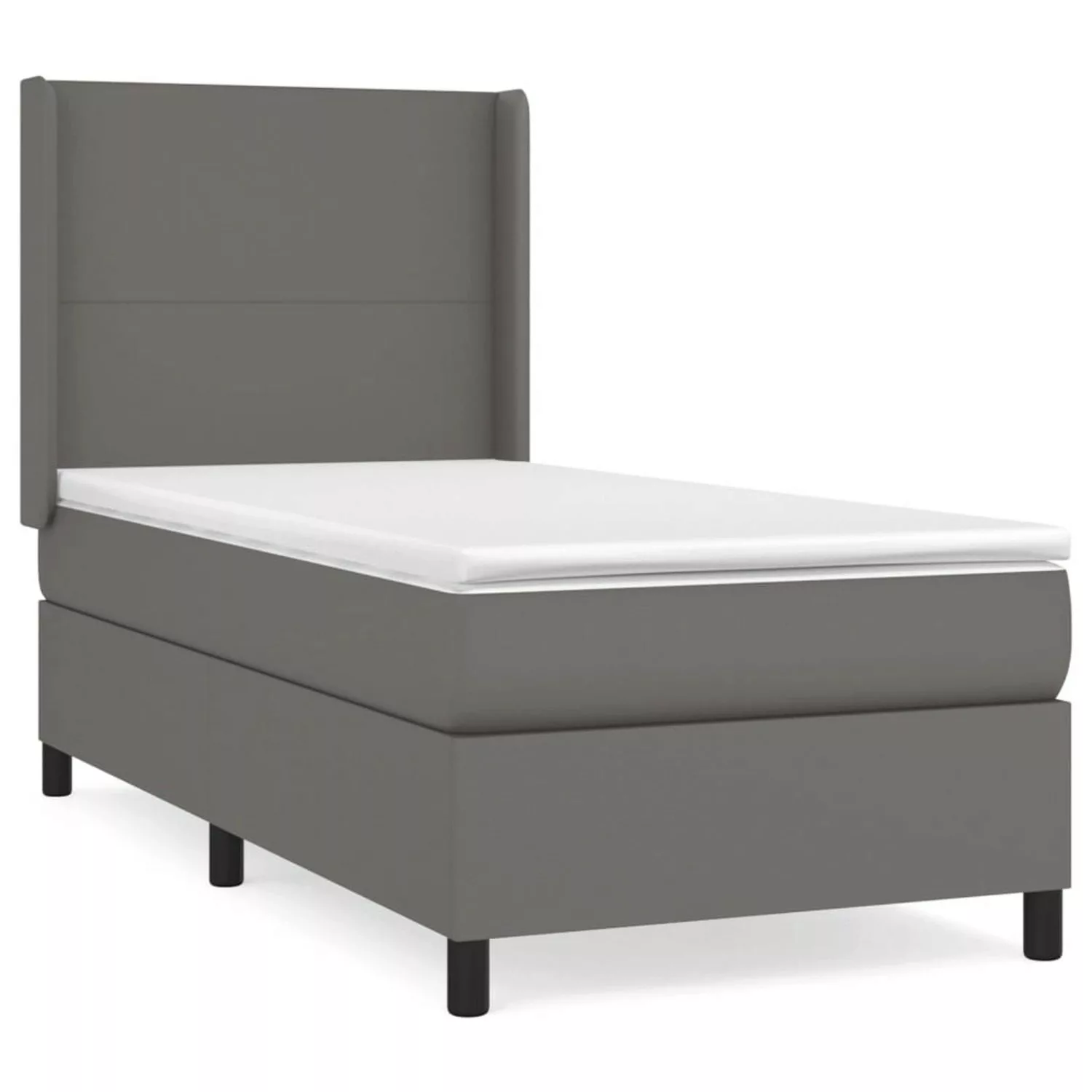 vidaXL Boxspringbett mit Matratze Grau 90x190 cm Kunstleder1466534 günstig online kaufen