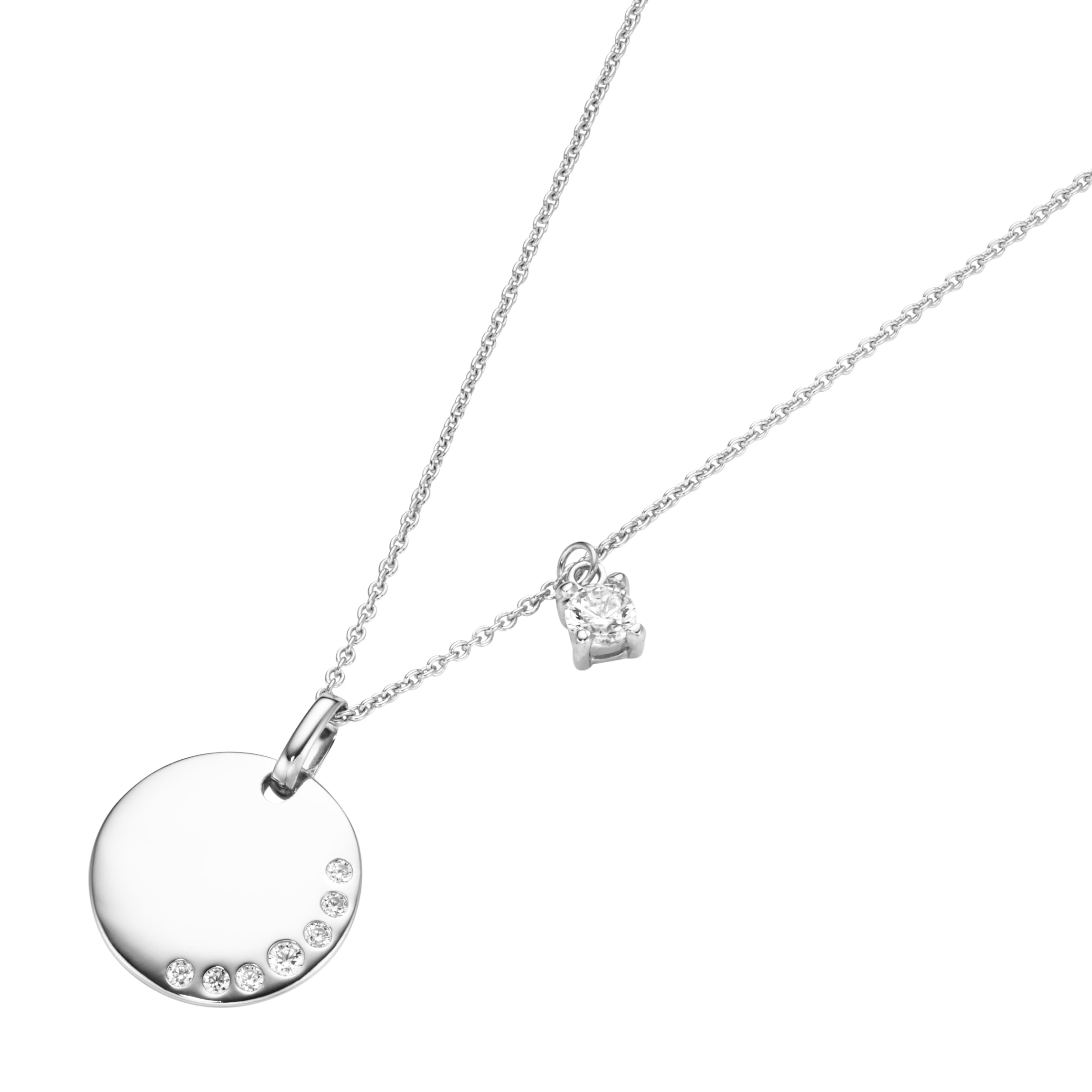 Smart Jewel Kette mit Anhänger "Anhänger rund, Zirkonia Steine, Silber 925" günstig online kaufen