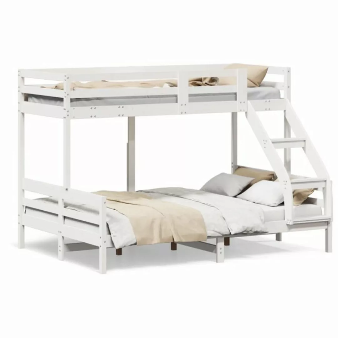 vidaXL Bett Etagenbett 80x200/140x200 cm Weiß Massivholz Kiefer günstig online kaufen