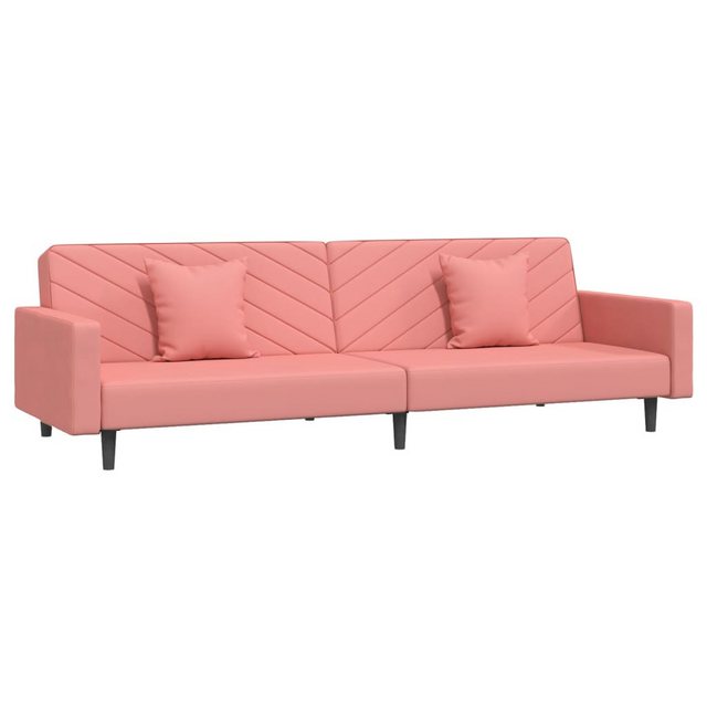 vidaXL Schlafsofa, Sofa 2-Sitzer mit 2 Kissen Rosa Samt günstig online kaufen