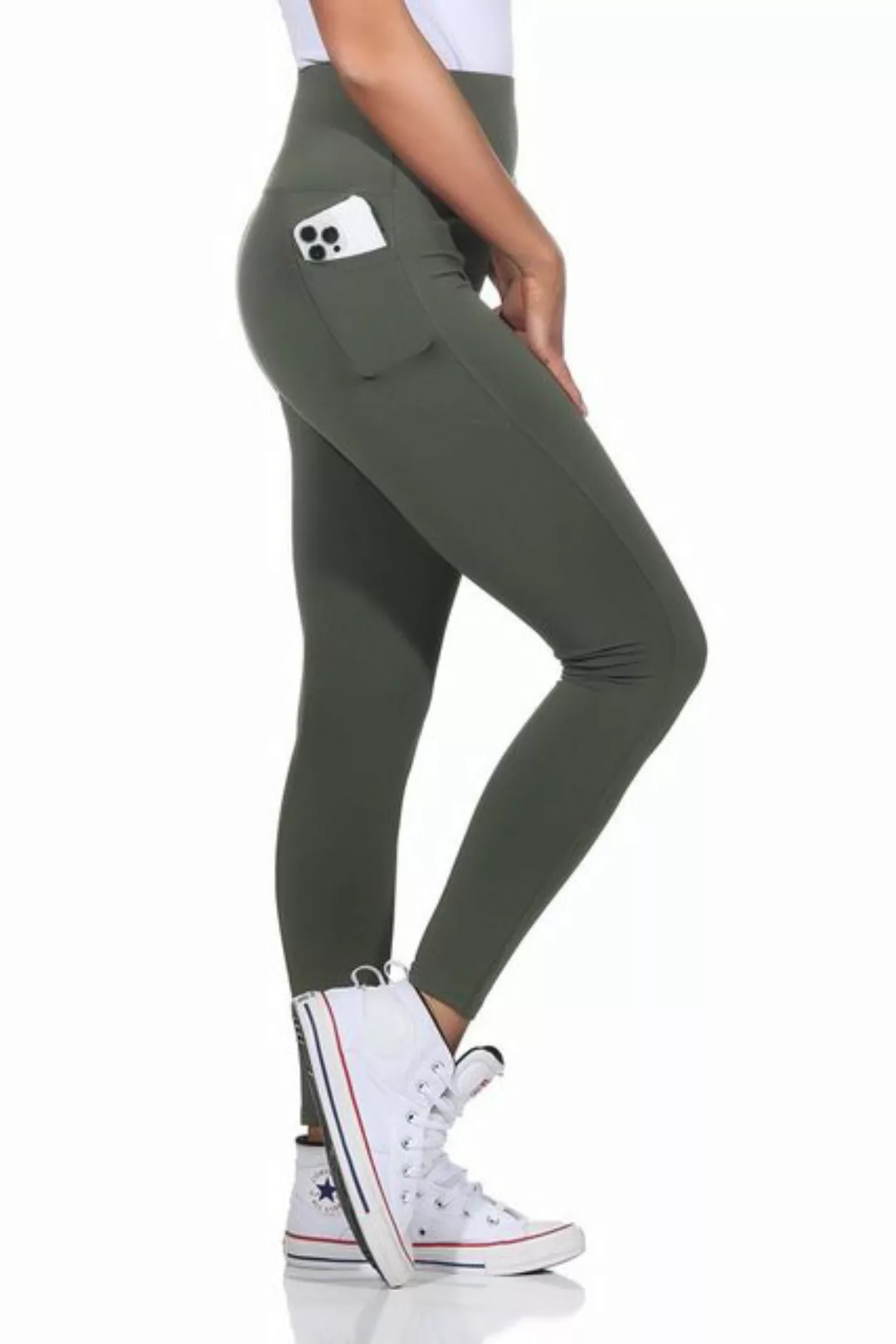 CLEO STYLE Leggings Damen Leggings 9007 2XL/3XL Olive 9007 günstig online kaufen