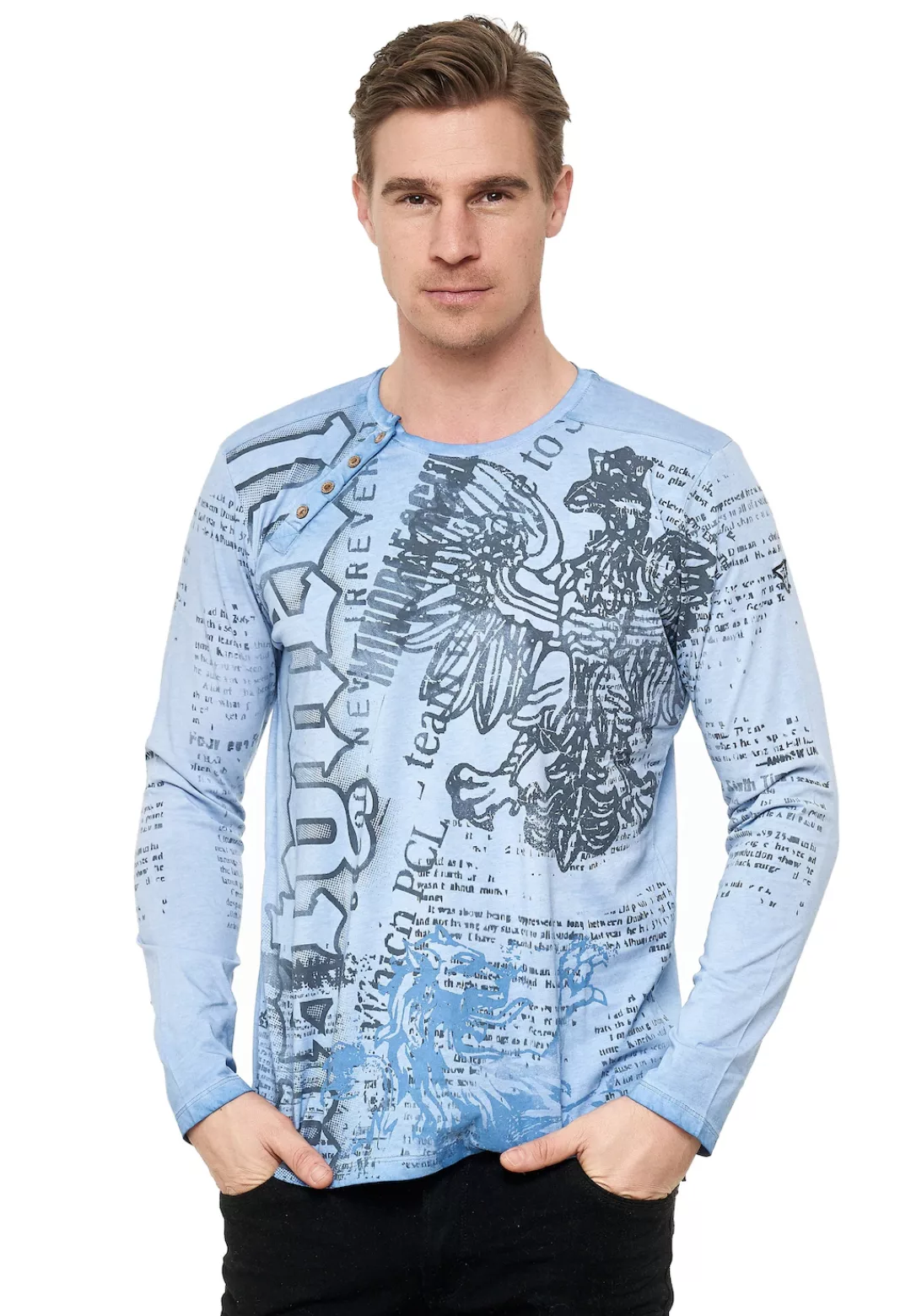 Rusty Neal Langarmshirt, mit lässigem Print günstig online kaufen