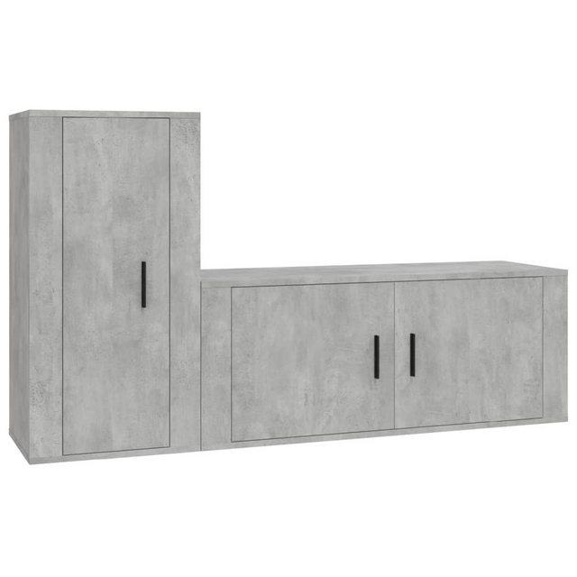 furnicato TV-Schrank 2-tlg. TV-Schrank-Set Betongrau Holzwerkstoff günstig online kaufen