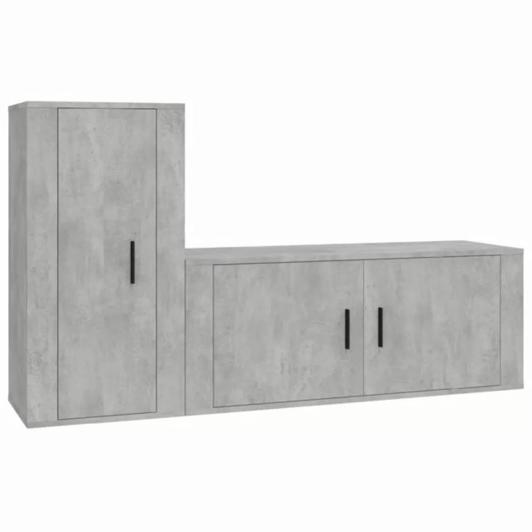 furnicato TV-Schrank 2-tlg. TV-Schrank-Set Betongrau Holzwerkstoff günstig online kaufen