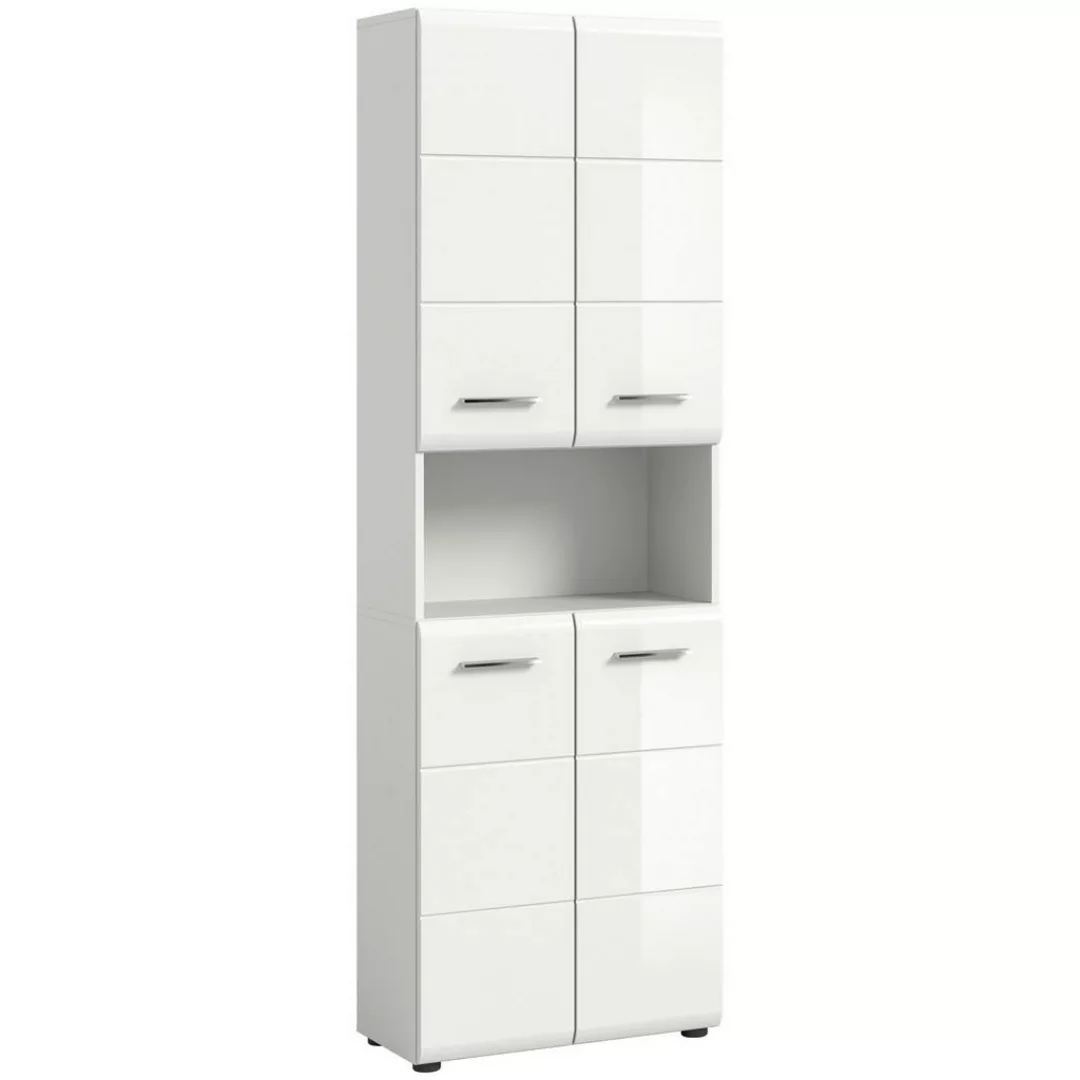 xonox.home Hochschrank in Weiß Hochglanz - 60x185x30cm (BxHxT) günstig online kaufen