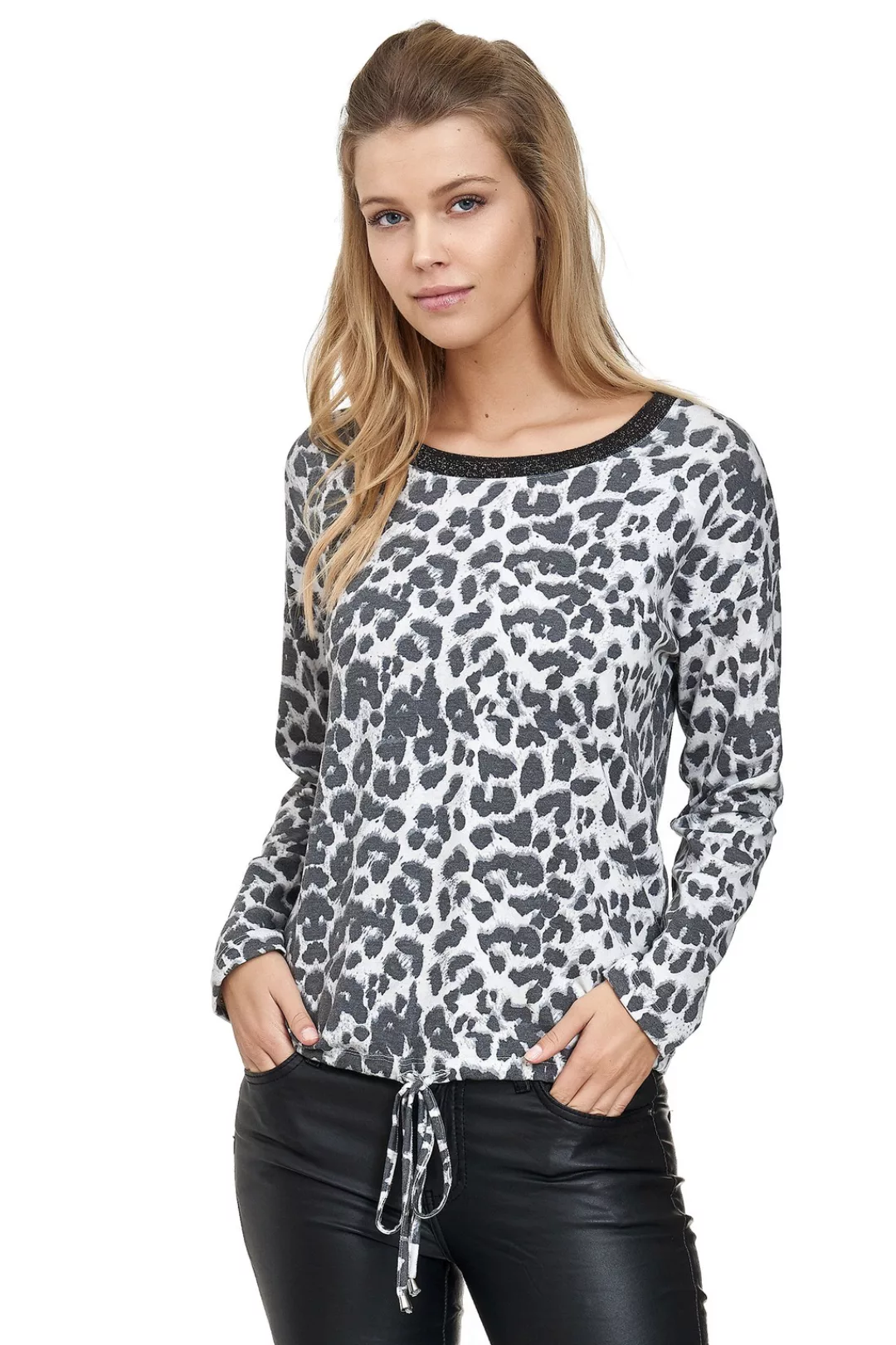 Decay Langarmshirt "Longsleeve", mit Leoprint und Schnüren günstig online kaufen