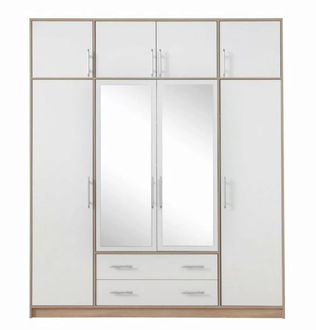 Feldmann-Wohnen Kleiderschrank Smart (1-St) 200x56x230cm weiß Sonoma Eiche günstig online kaufen