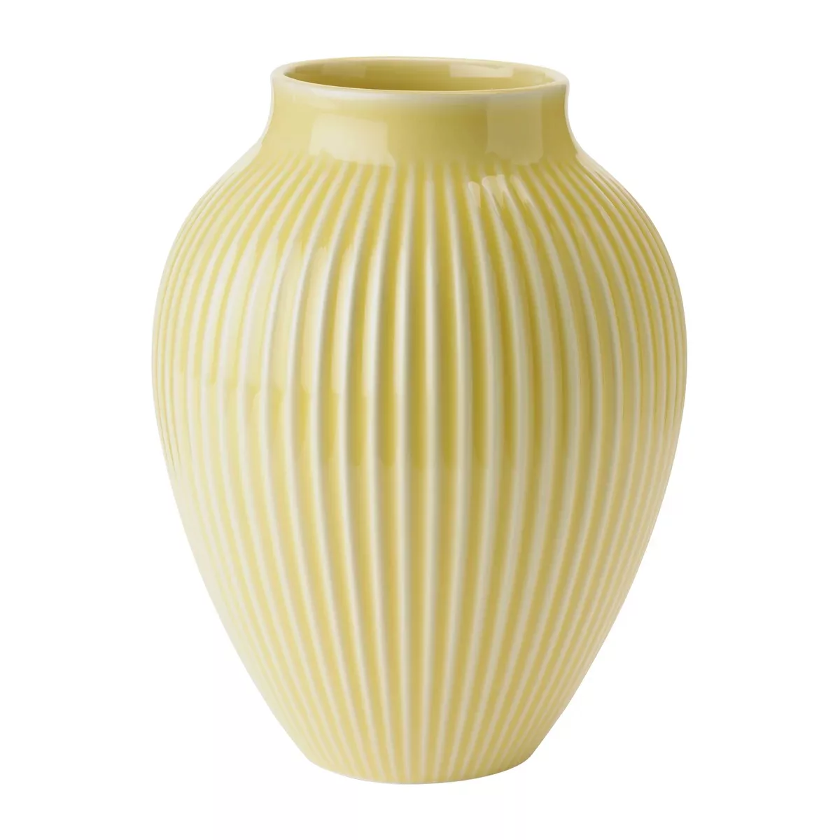 Knabstrup Vase geriffelt 20cm Gelb günstig online kaufen