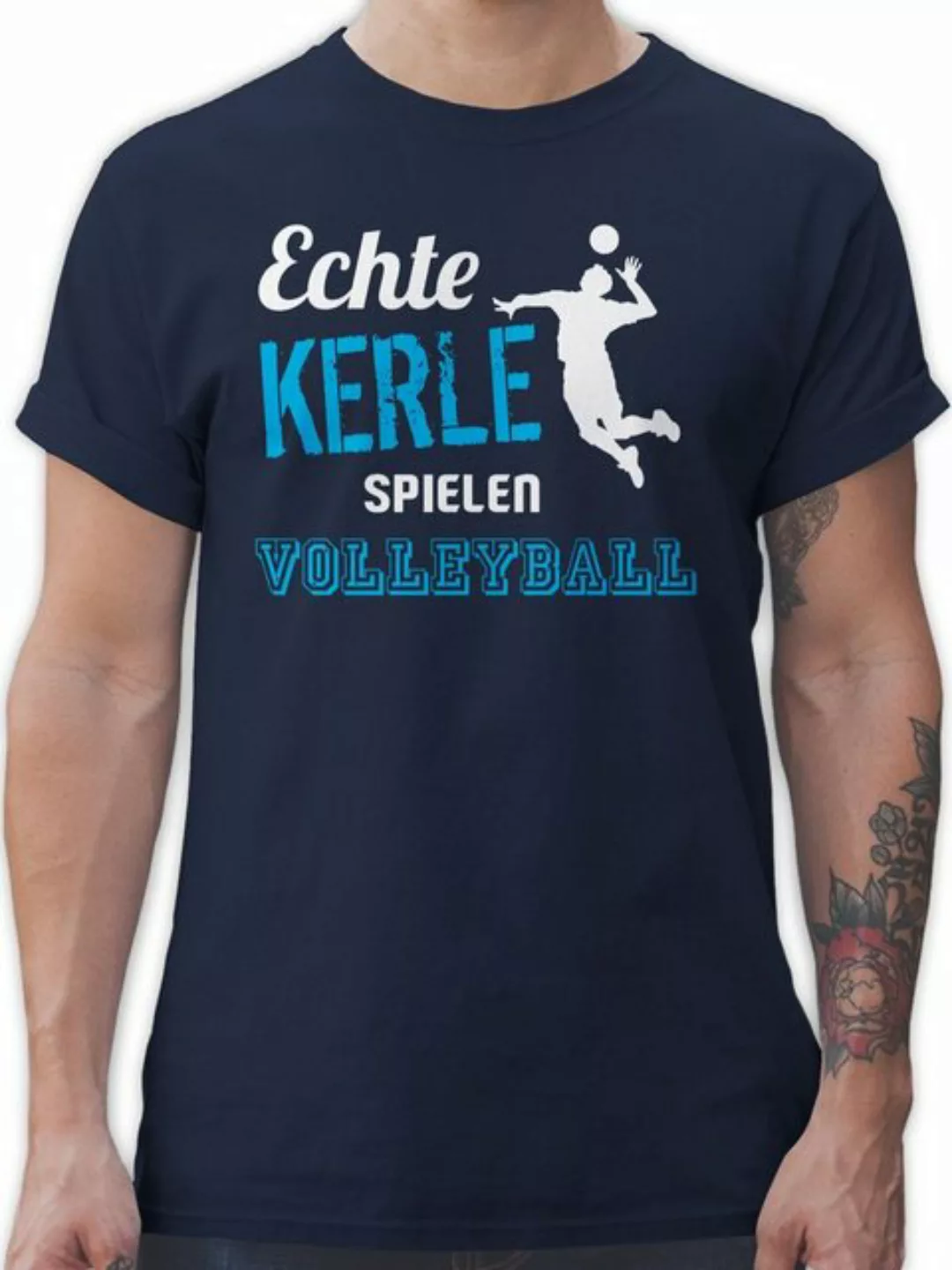 Shirtracer T-Shirt Echte Kerle spielen Volleyball Volleyball Geschenke günstig online kaufen