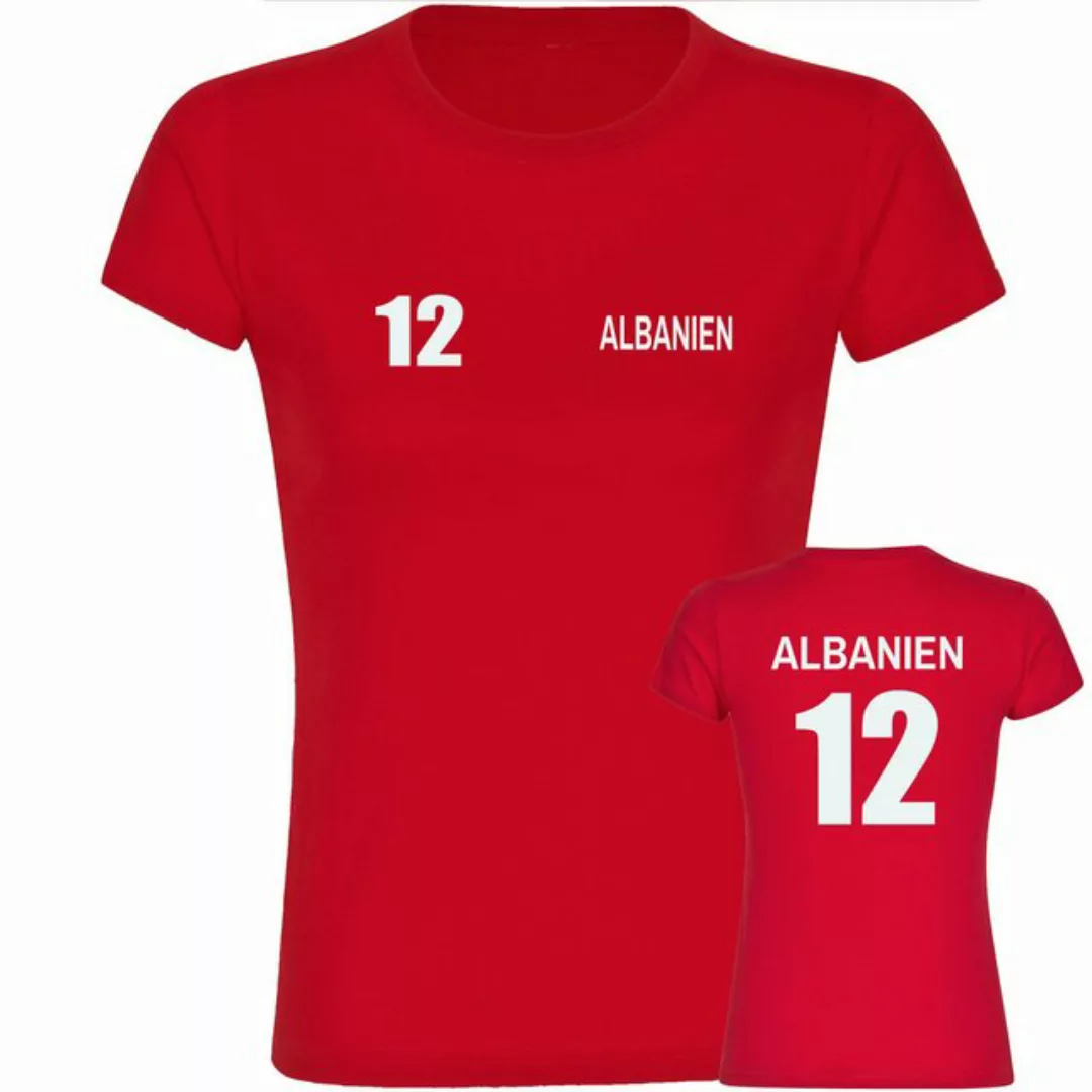 multifanshop T-Shirt Damen Albanien - Trikot Nummer 12 - Frauen günstig online kaufen