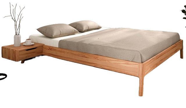 Natur24 Einzelbett Bett Swig 3 Kernbuche massiv 160x200 cm ohne Kopfteil mi günstig online kaufen