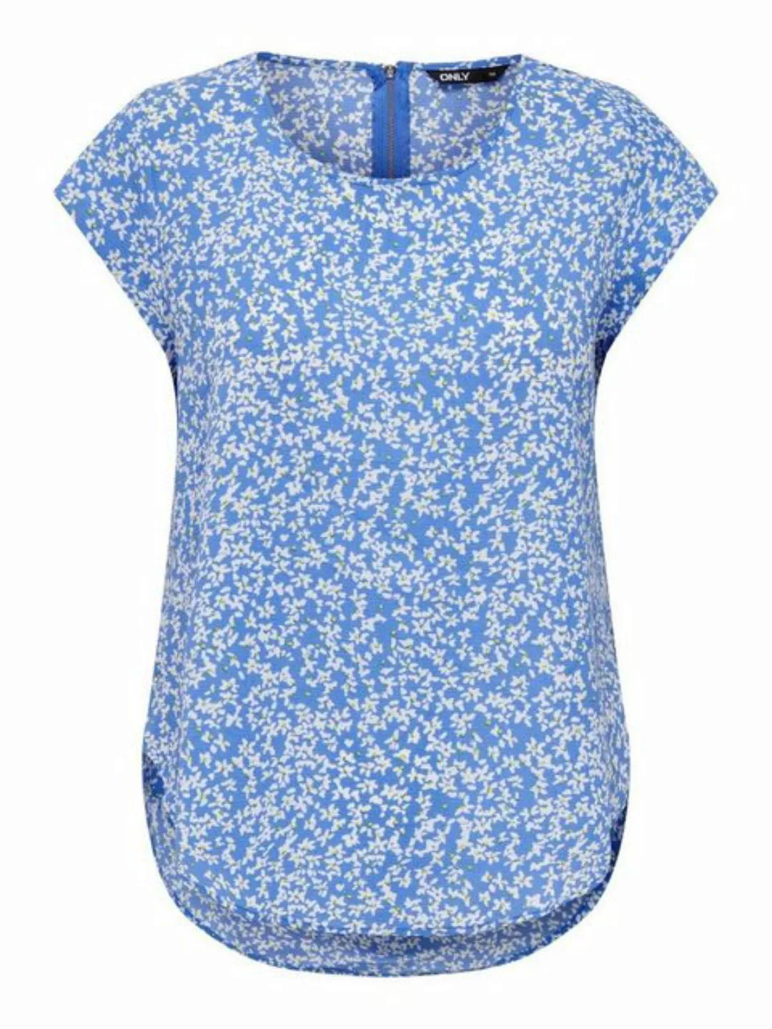 ONLY Blusenshirt Print Kurzarm Bluse ONLVIC (1-tlg) 4234 in Blau günstig online kaufen