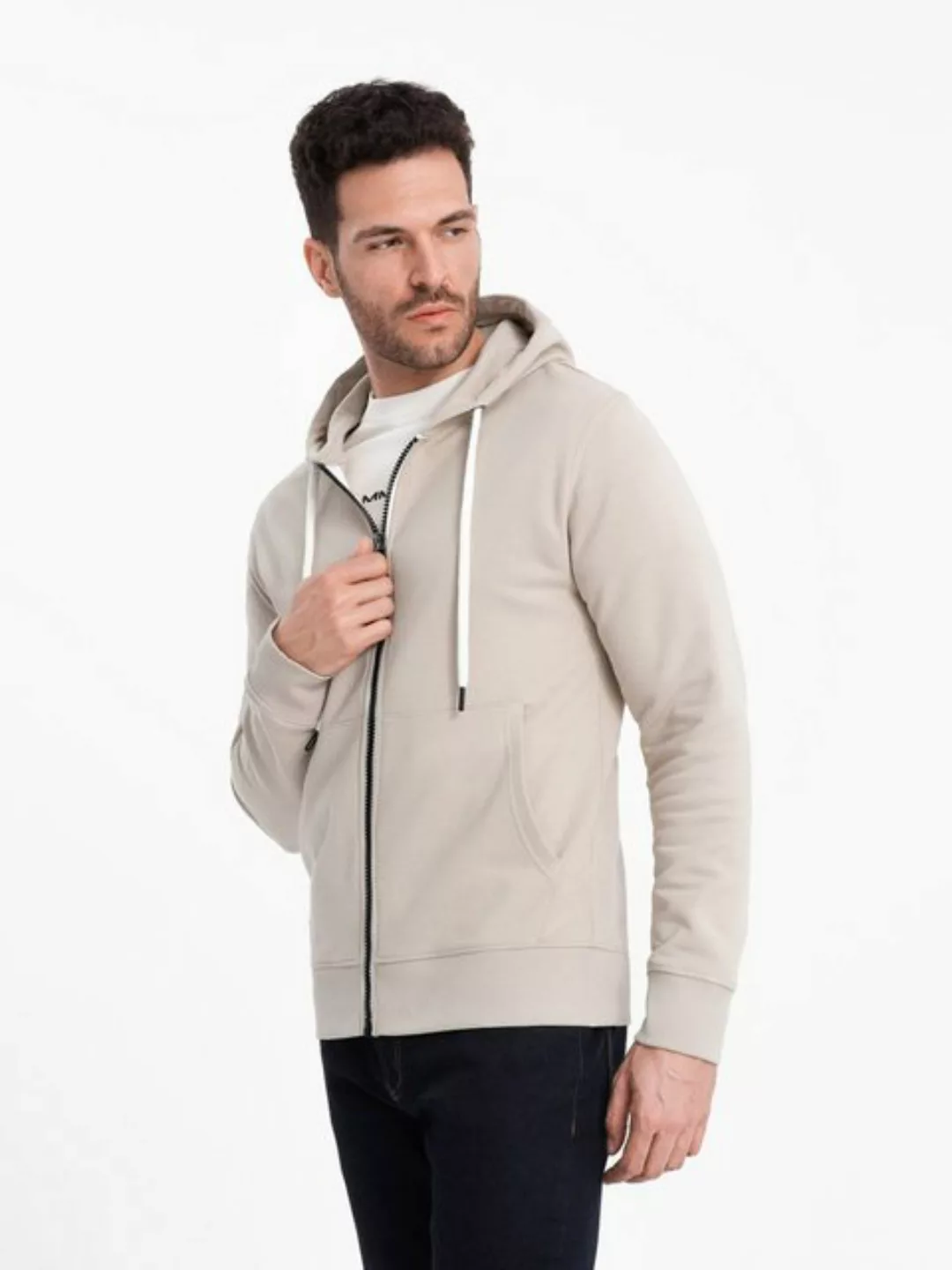 OMBRE Kapuzenpullover BASIC Herren Sweatshirt mit Reißverschluss und Kapuze günstig online kaufen