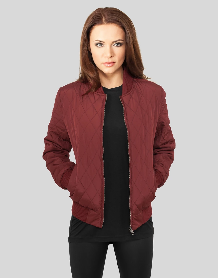 Urban Classics – Jacke mit Rautenstepp in Burgunderrot günstig online kaufen