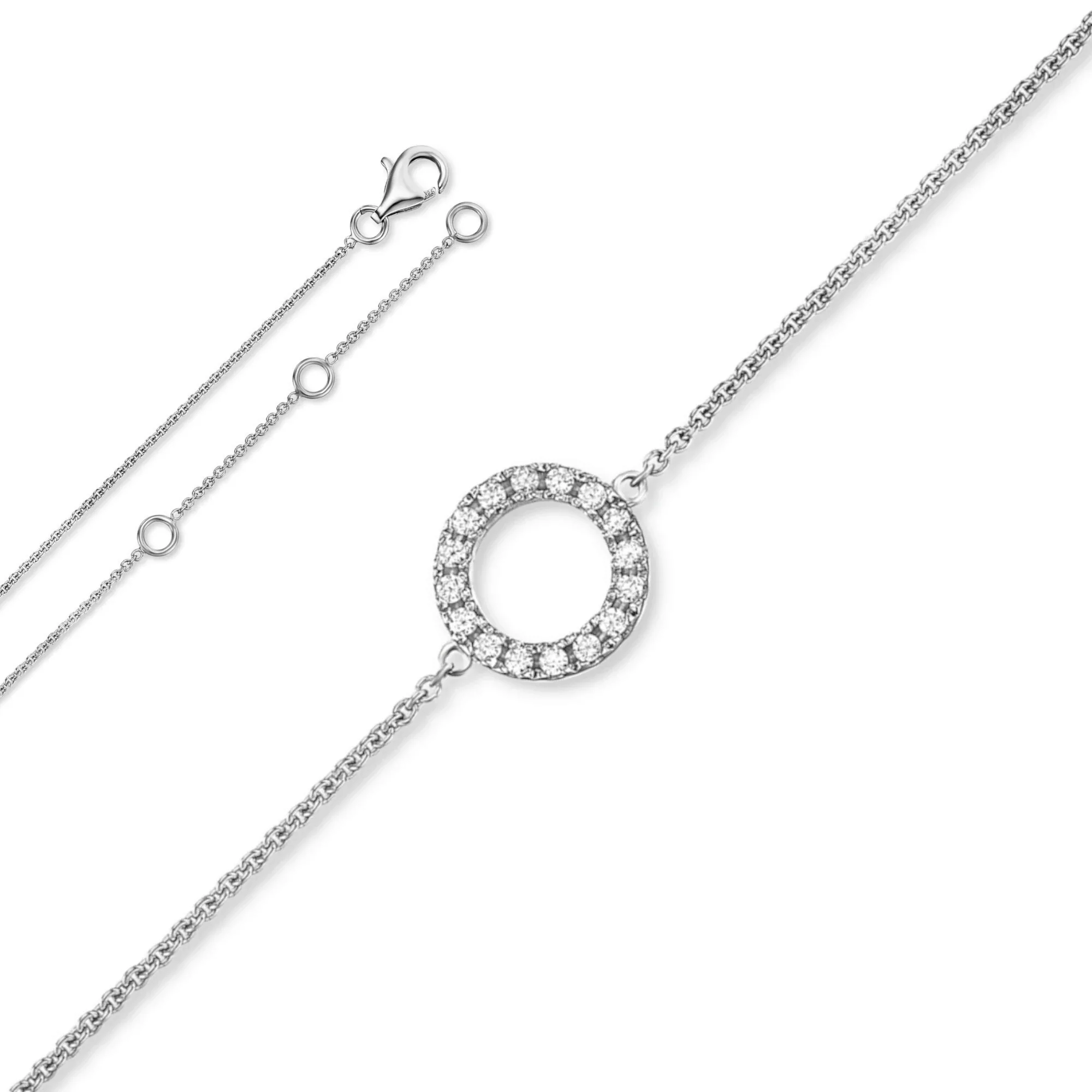 ONE ELEMENT Silberkette "Zirkonia Kreis Halskette aus 925 Silber 45 cm Ø", günstig online kaufen