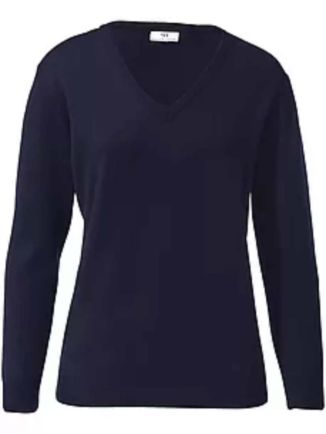 V-Pullover aus 100% Schurwolle Pure Tasmanian Wool Peter Hahn blau günstig online kaufen