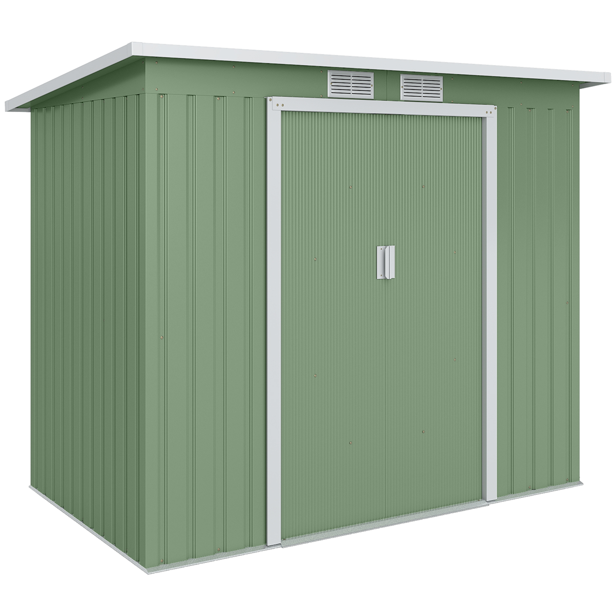 Outsunny Gerätehaus 2,42 m², Gartenhaus mit Lüftungsfenster, Schiebetür, Fu günstig online kaufen