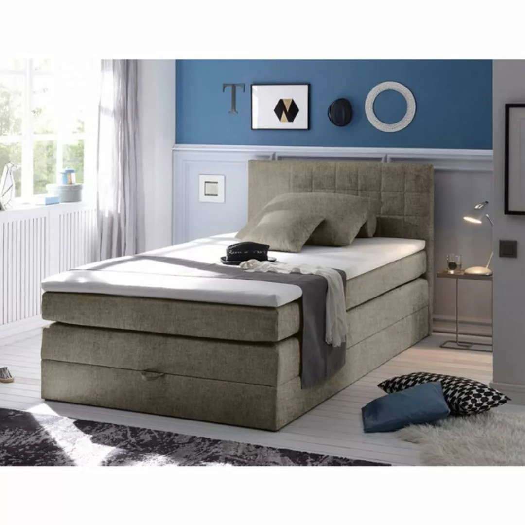 Lomadox Boxspringbett HUSUM-09, Liegefläche 120x200cm, Härtegrad H2, mit Be günstig online kaufen