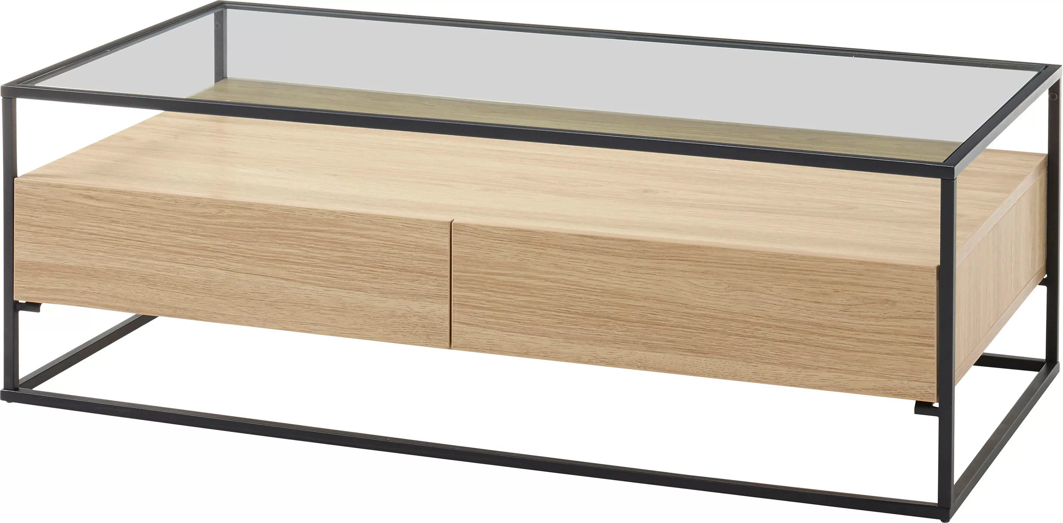 MCA furniture Couchtisch "Evora", mit Glas und 2 Schubladen mit Push to ope günstig online kaufen