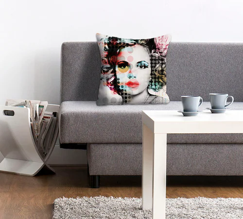 queence Dekokissen »Emilia«, Kissenhülle,Retro-Porträt,Frau,Vintage,Elegant günstig online kaufen