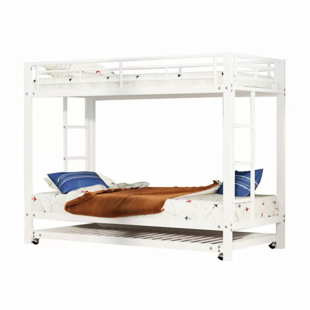 Flieks Etagenbett, Metallbett Hochbett Kinderbett 90x200cm mit Ausziehbett günstig online kaufen